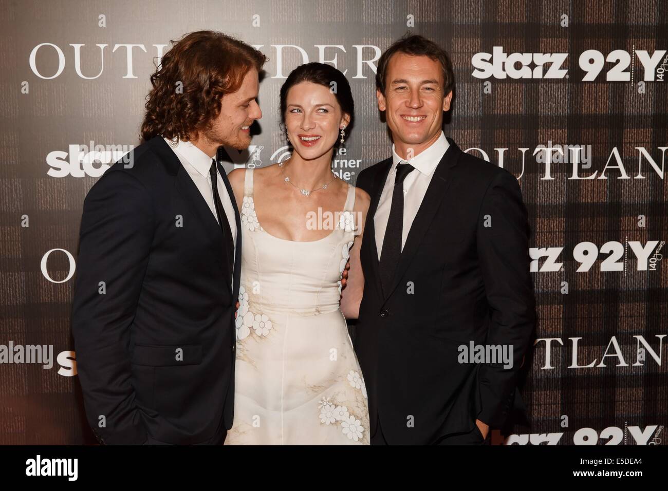 New York, NY, USA. 28 juillet, 2014. Sam Heughan, Caitriona Balfe