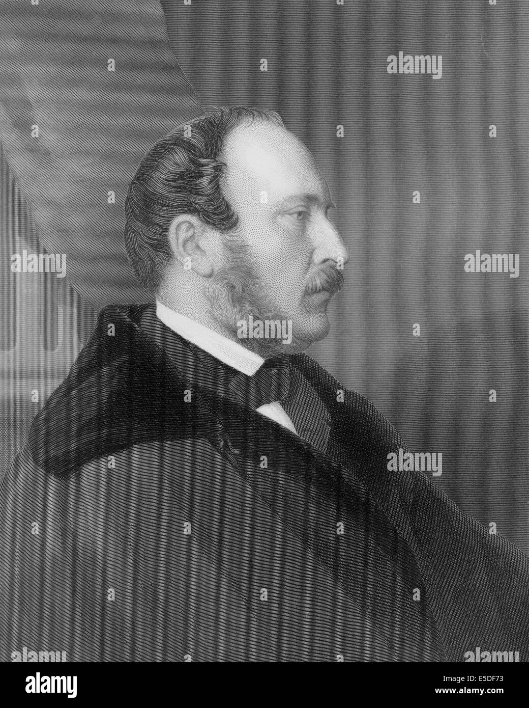 Gravure sur acier, c. 1860, le Prince Franz Carl August Karl Emanuel de Saxe Cobourg et Gotha, duc de Saxe, appelé Albert, Banque D'Images