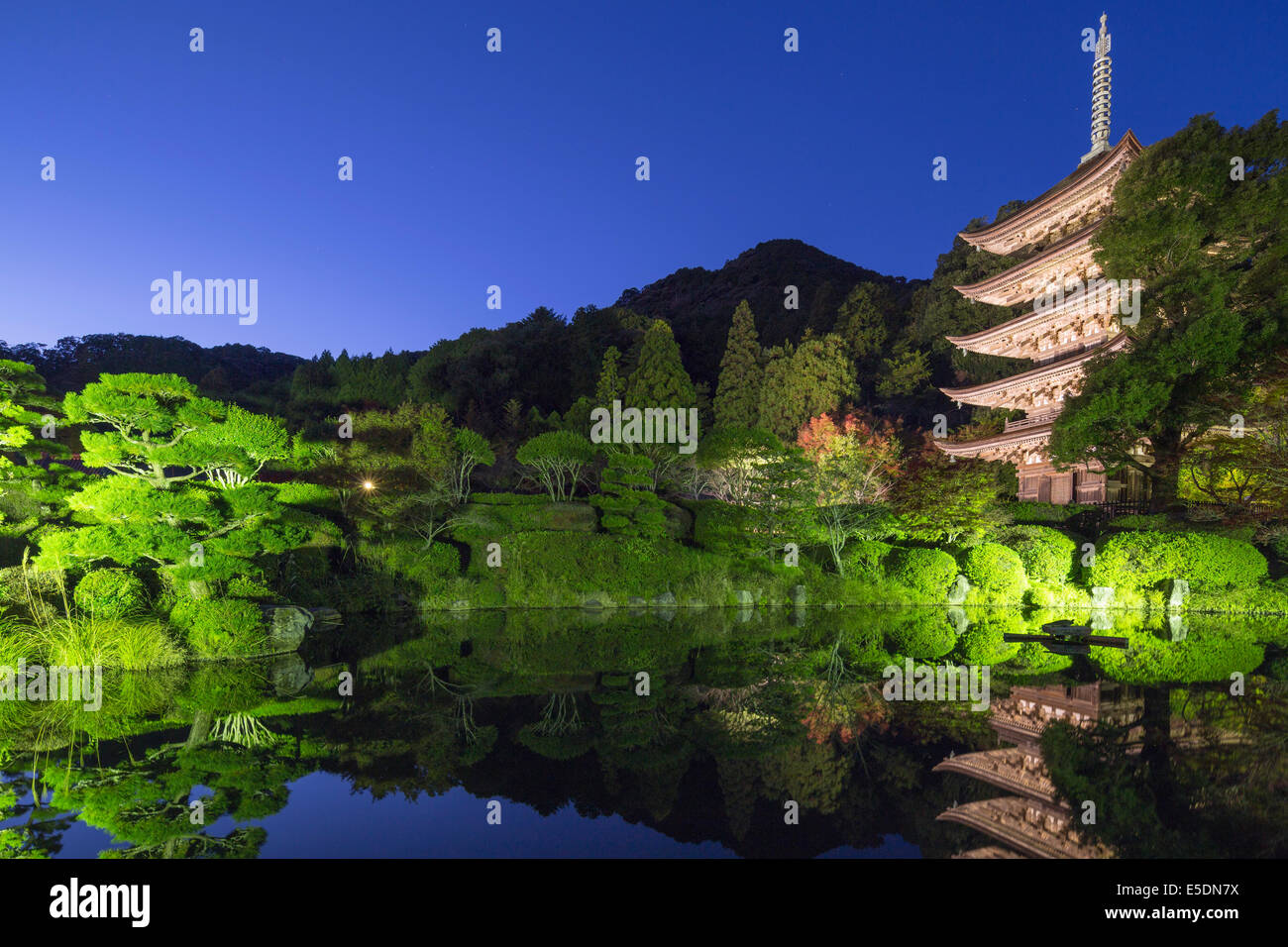 Asie, Japon, Honshu ; Yamaguchi ; Rurikoji ; temple de la pagode de 5 étages Banque D'Images