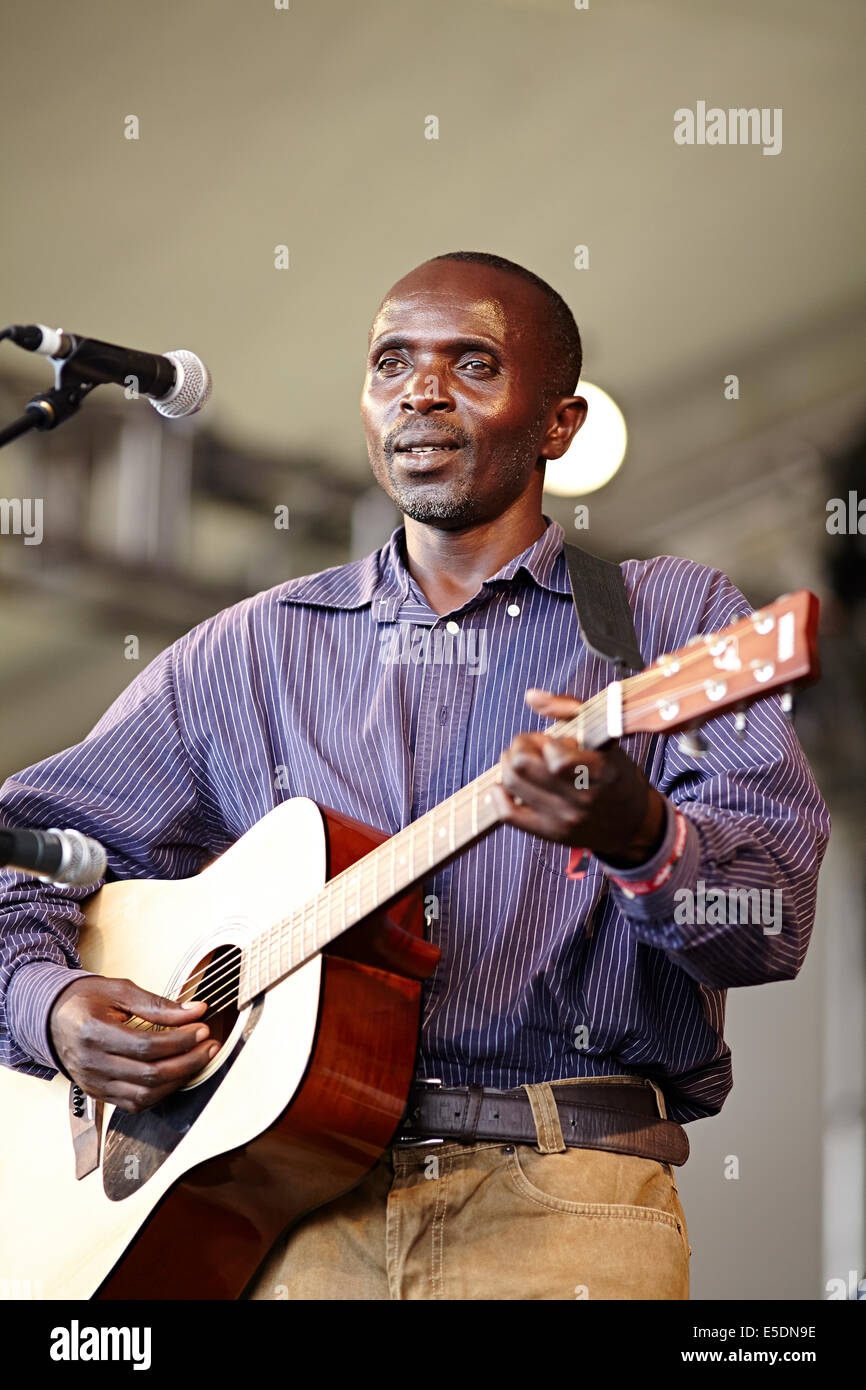 Festival de musique Womad Charlton Park, Wiltshire, juillet 2014. Les bons du Rwanda, l'Afrique Banque D'Images