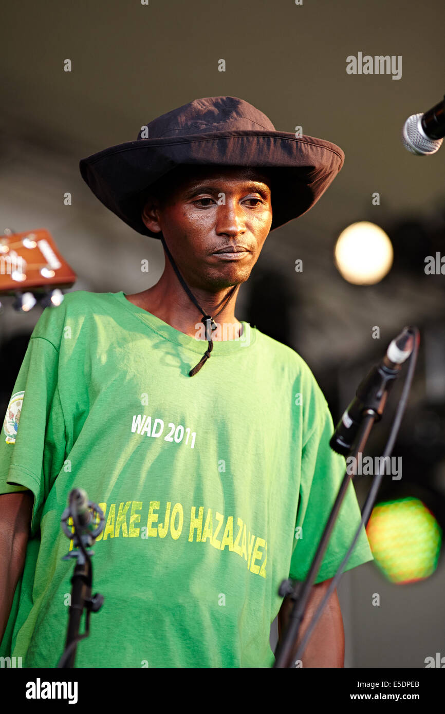 Festival de musique Womad Charlton Park, Wiltshire, juillet 2014. Les bons du Rwanda, l'Afrique Banque D'Images