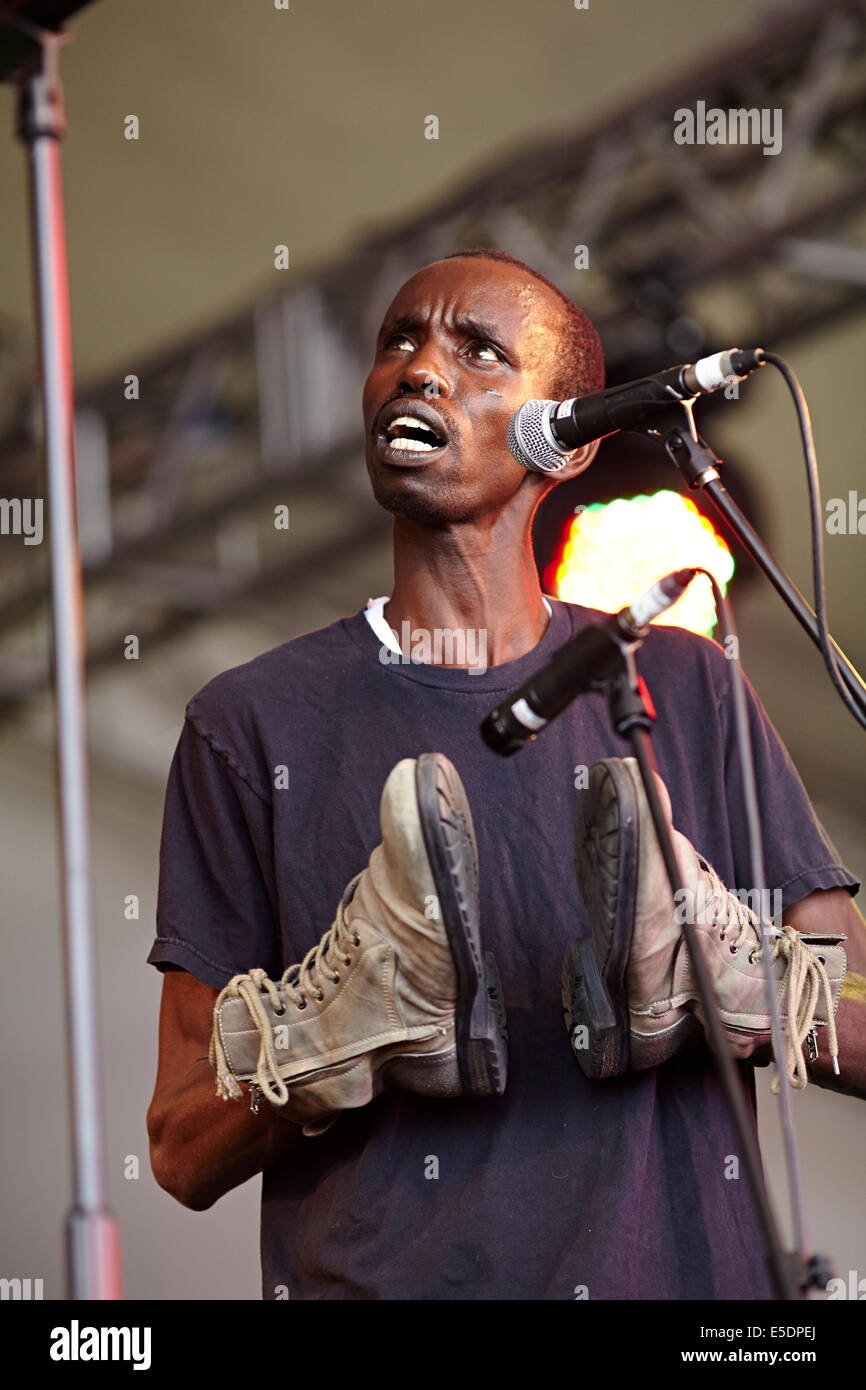 Festival de musique Womad Charlton Park, Wiltshire Juillet 2014. Les bons du Rwanda, l'Afrique Banque D'Images