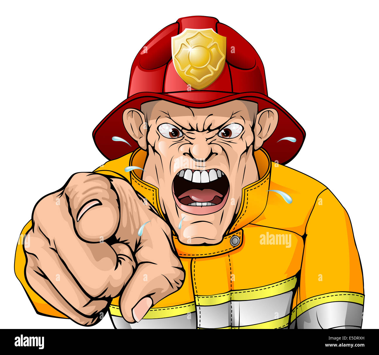 Une illustration d'un crier en colère de feu le spectateur Banque D'Images