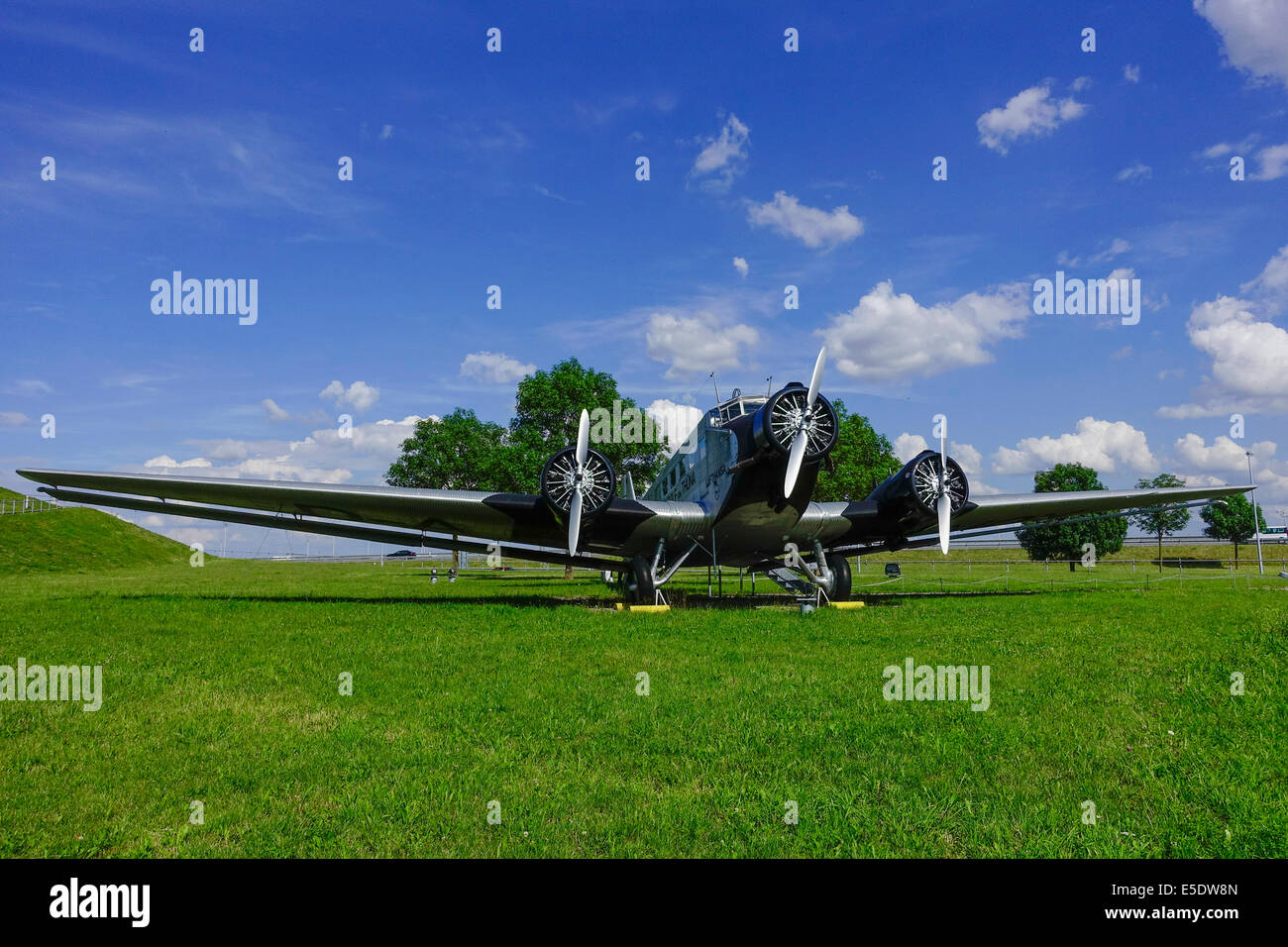 Aéronefs historique Junkers JU 52, BJ. 1937 Visiteurs Park l'aéroport de Munich, Munich, Bavière, Allemagne Banque D'Images