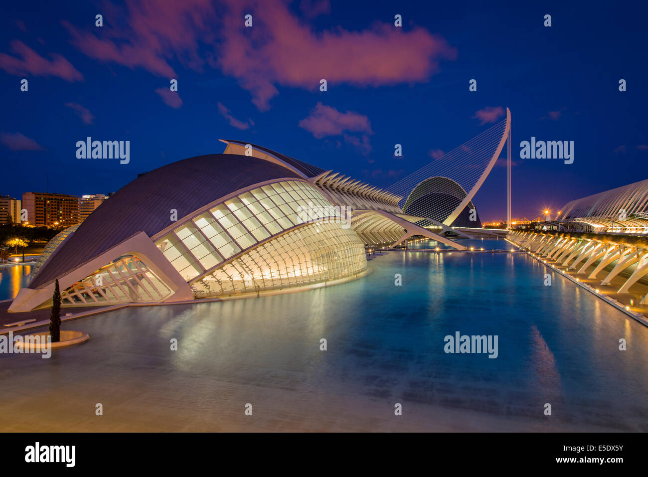 Ciudad de las Artes y las Ciencias ou Cité des Arts et des Sciences, Valence, Communauté Valencienne, Espagne Banque D'Images