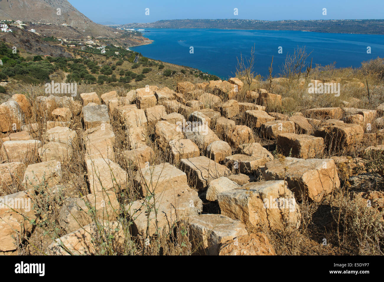 Vestiges antiques sur le site de l'Aptera en Crète de l'ouest près de Chania Banque D'Images