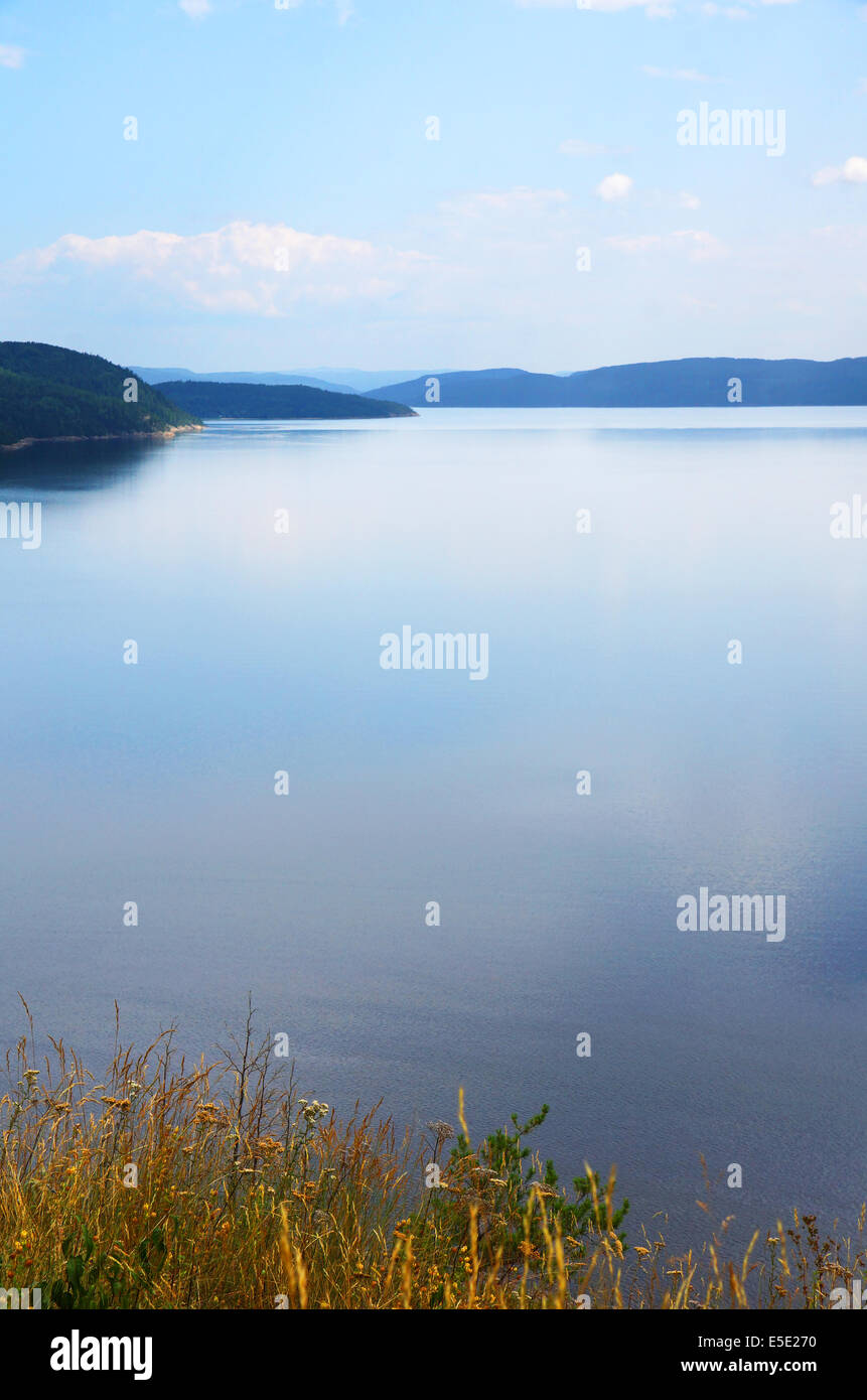 Vue de haut du fjord du Saguenay, Québec, Canada Banque D'Images