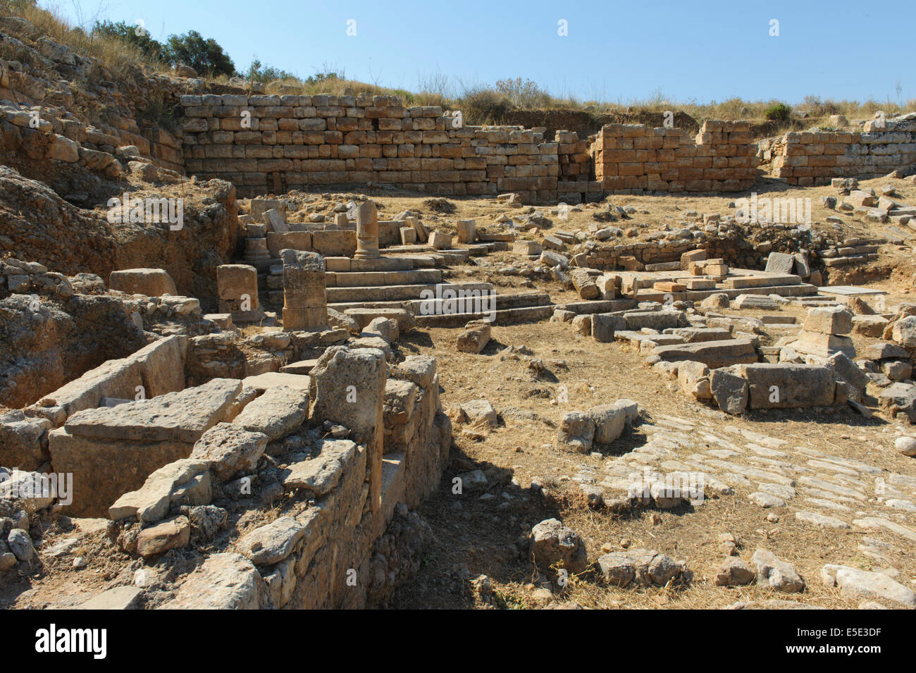 Vestiges antiques sur le site de l'Aptera en Crète de l'ouest près de Chania Banque D'Images