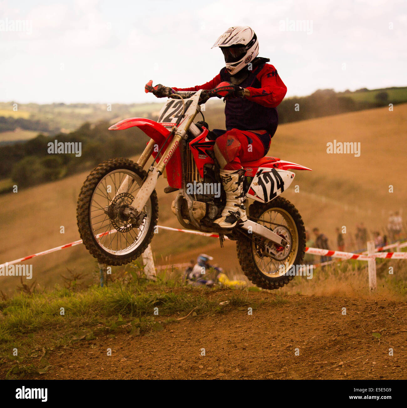 Motocross rider faire saute Banque D'Images