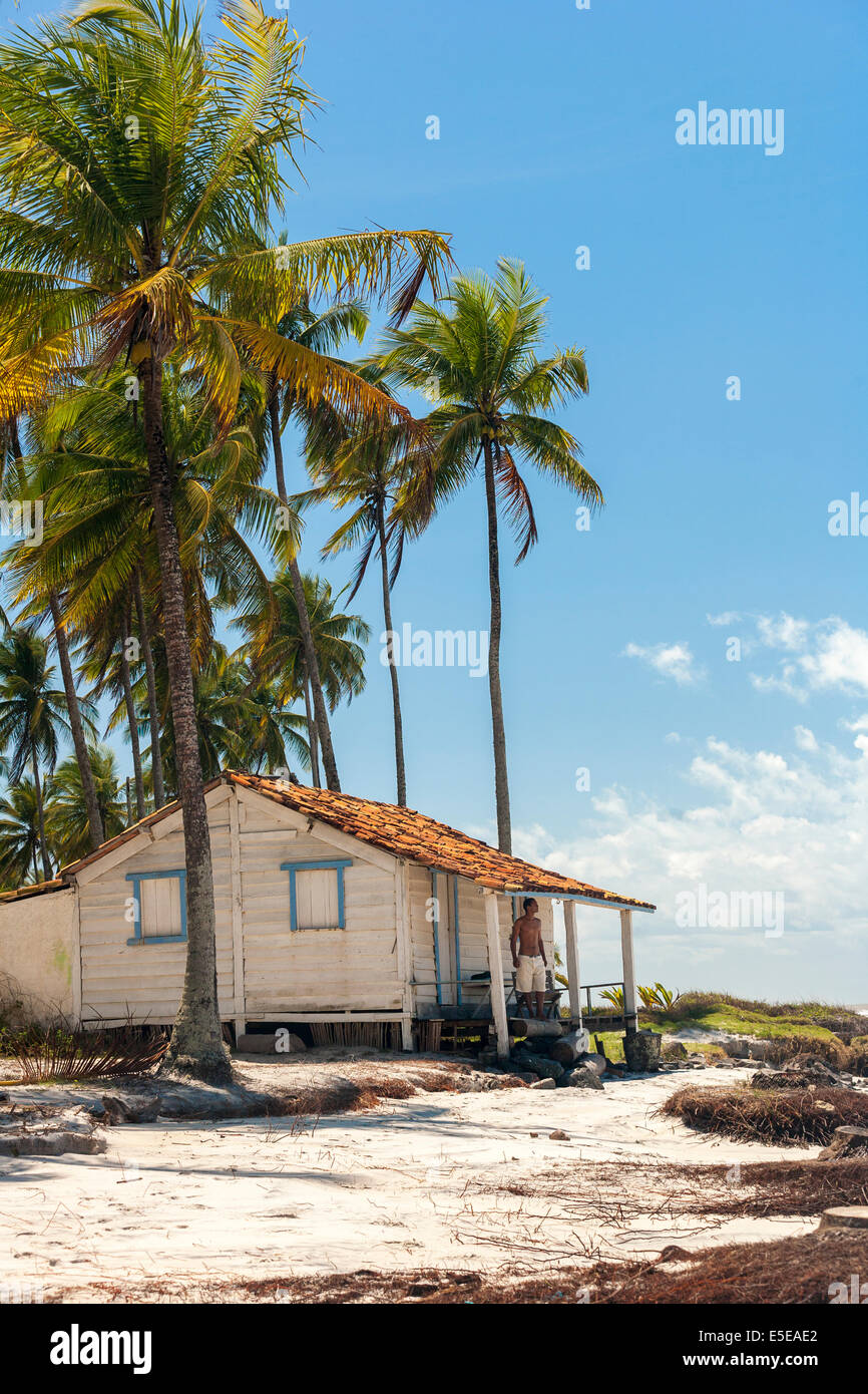 Un traditionnel beach house Bahia Brésil Banque D'Images