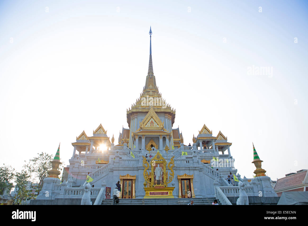 Façade de Wat Traimit, Temple du Bouddha d'Or, Chinatown, Bangkok, Thaïlande Banque D'Images