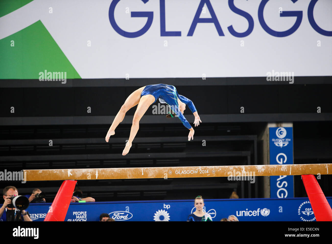 SSE Hydro Glasgow 29 sep 2014. Journée des Jeux du Commonwealth 6. L'équipe de gymnastique artistique finale. Nicole Mawhinney RNI Crédit : ALAN OLIVER/Alamy Live News Banque D'Images