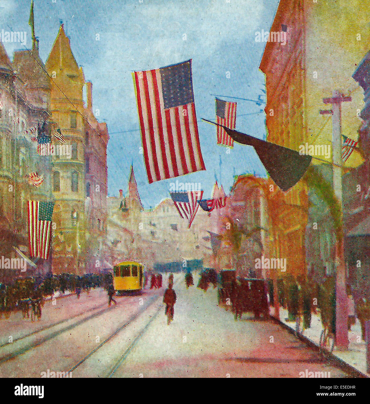 Spring Street, Los Angeles, Californie, vers 1900 Banque D'Images