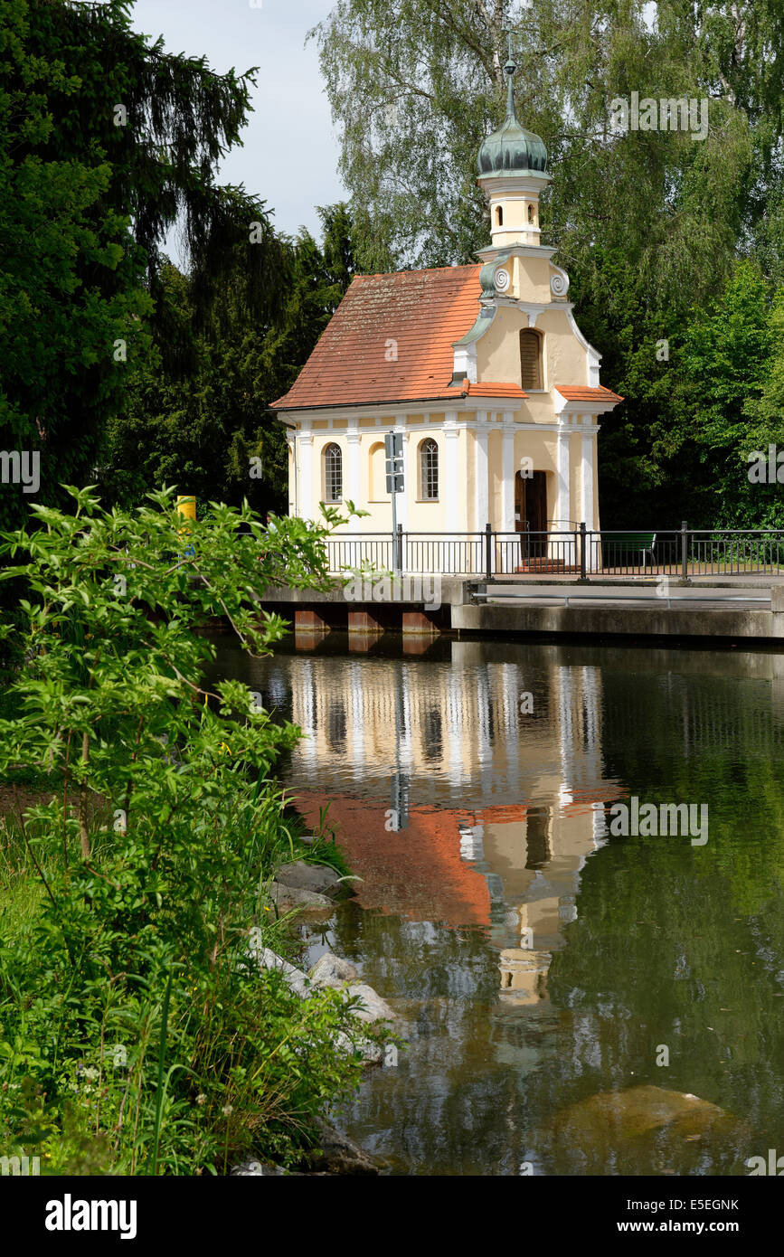 Mühlkapelle chapelle, Krumbach, Allgaeu Bayerisch souabe, Bavière, Allemagne Banque D'Images