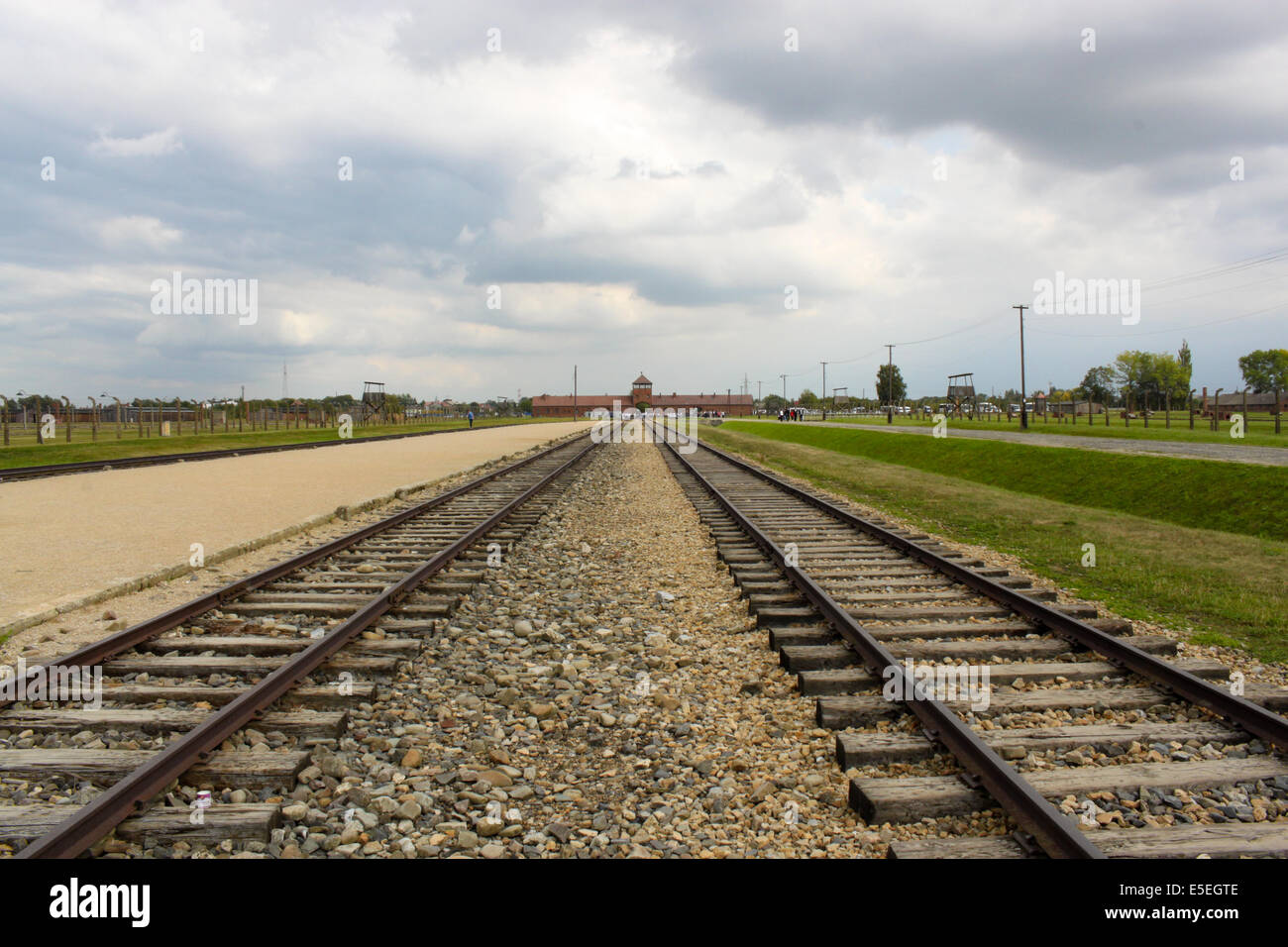 Camp de concentration Auschwitz-Birkenau en rails, Pologne Banque D'Images