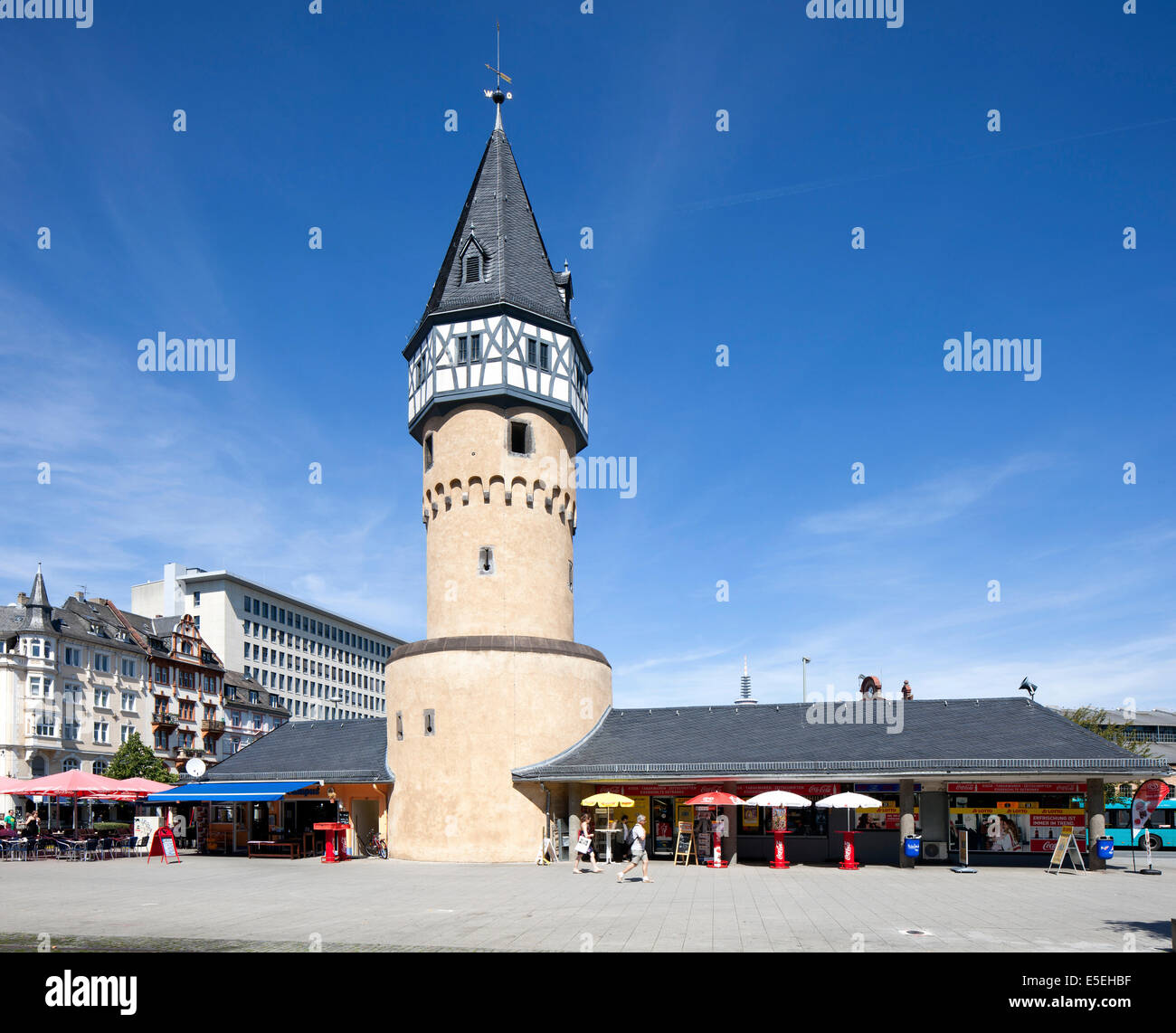 Bockenheimer Warte, ancienne tour de guet de la digue défensive de Landwehr Frankfurter, Frankfurt am Main, Hesse, Allemagne Banque D'Images