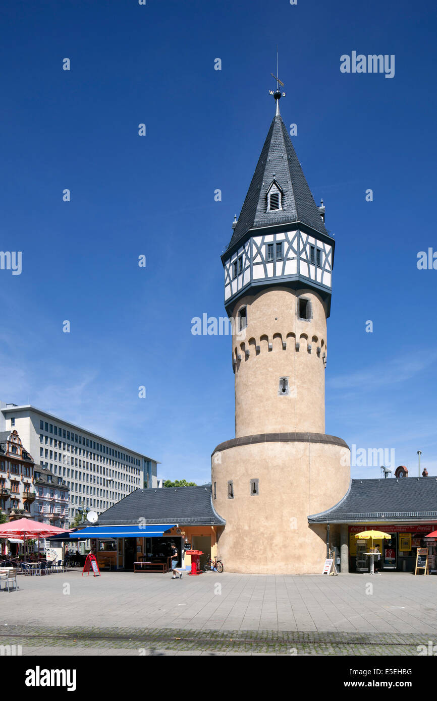 Bockenheimer Warte, ancienne tour de guet de la digue défensive de Landwehr Frankfurter, Frankfurt am Main, Hesse, Allemagne Banque D'Images