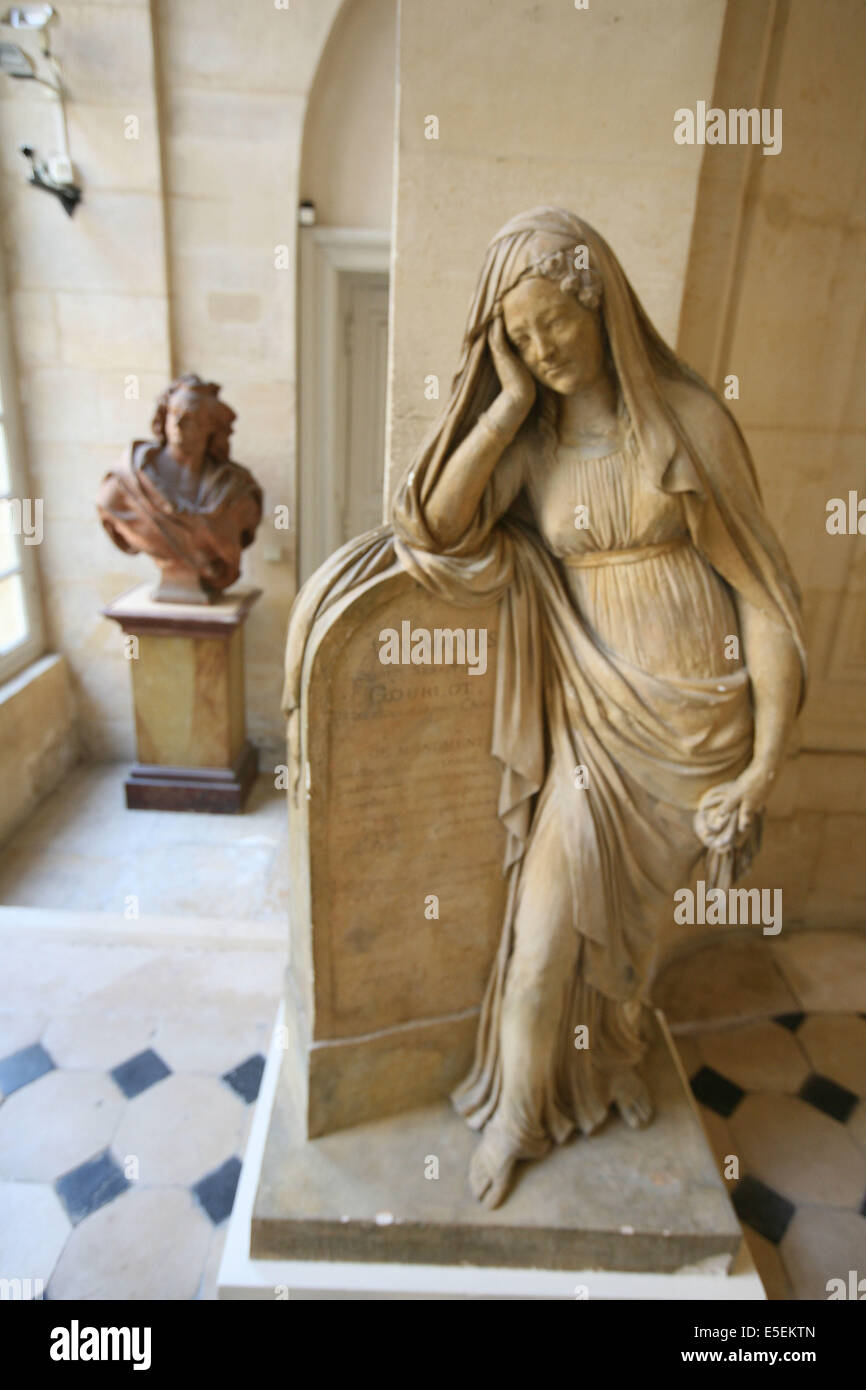 France, paris 3 e, le marais, hôtel particulier, Hôtel le Peletier de Saint Fargeau, musée carnavalet, escalier roulant, sculpture, Banque D'Images