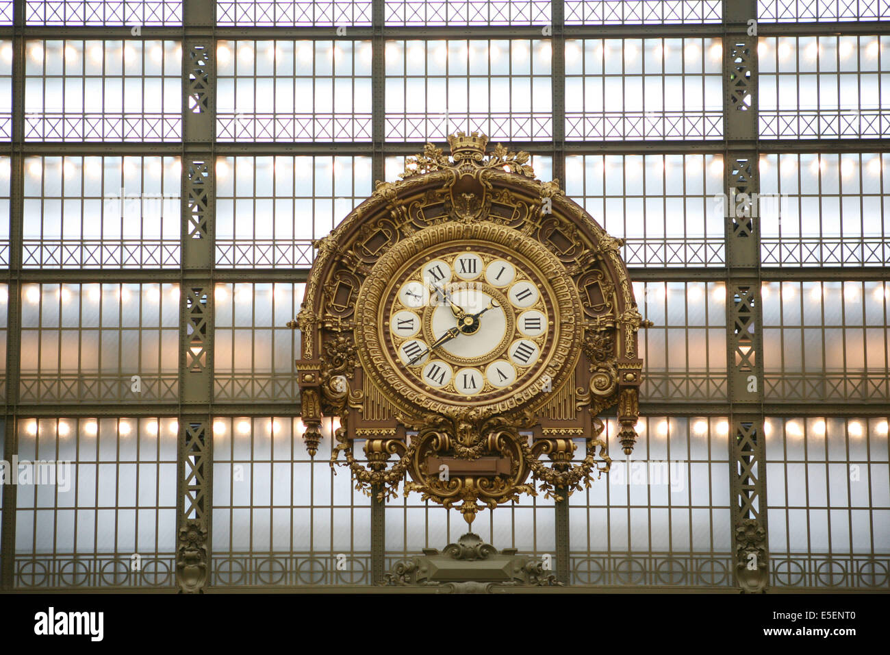 France, paris 7, musée d'Orsay, quai Anatole france, horloge, verrière, Banque D'Images
