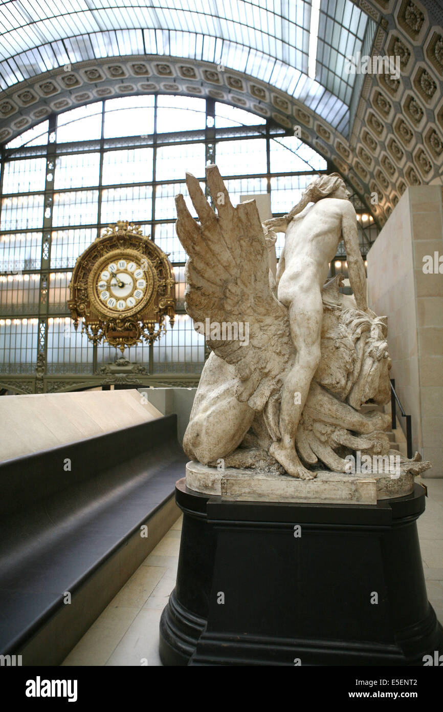 France, paris 7, musée d'Orsay, quai Anatole france, horloge, verrière, statues, sculptures, Banque D'Images