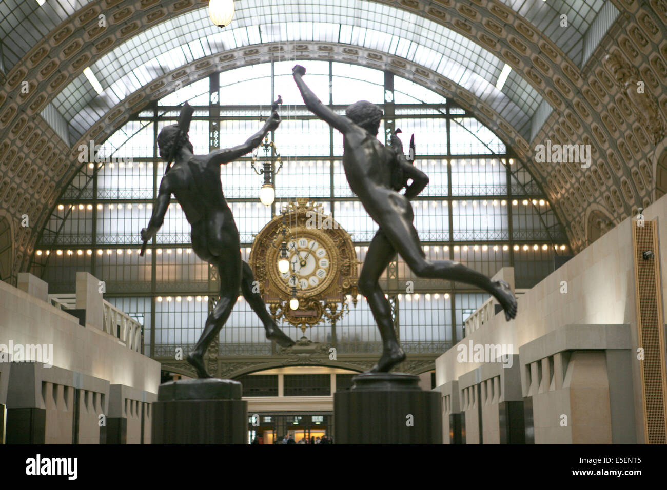 France, paris 7, musée d'Orsay, quai Anatole france, horloge, verrière, statues, sculptures, Banque D'Images