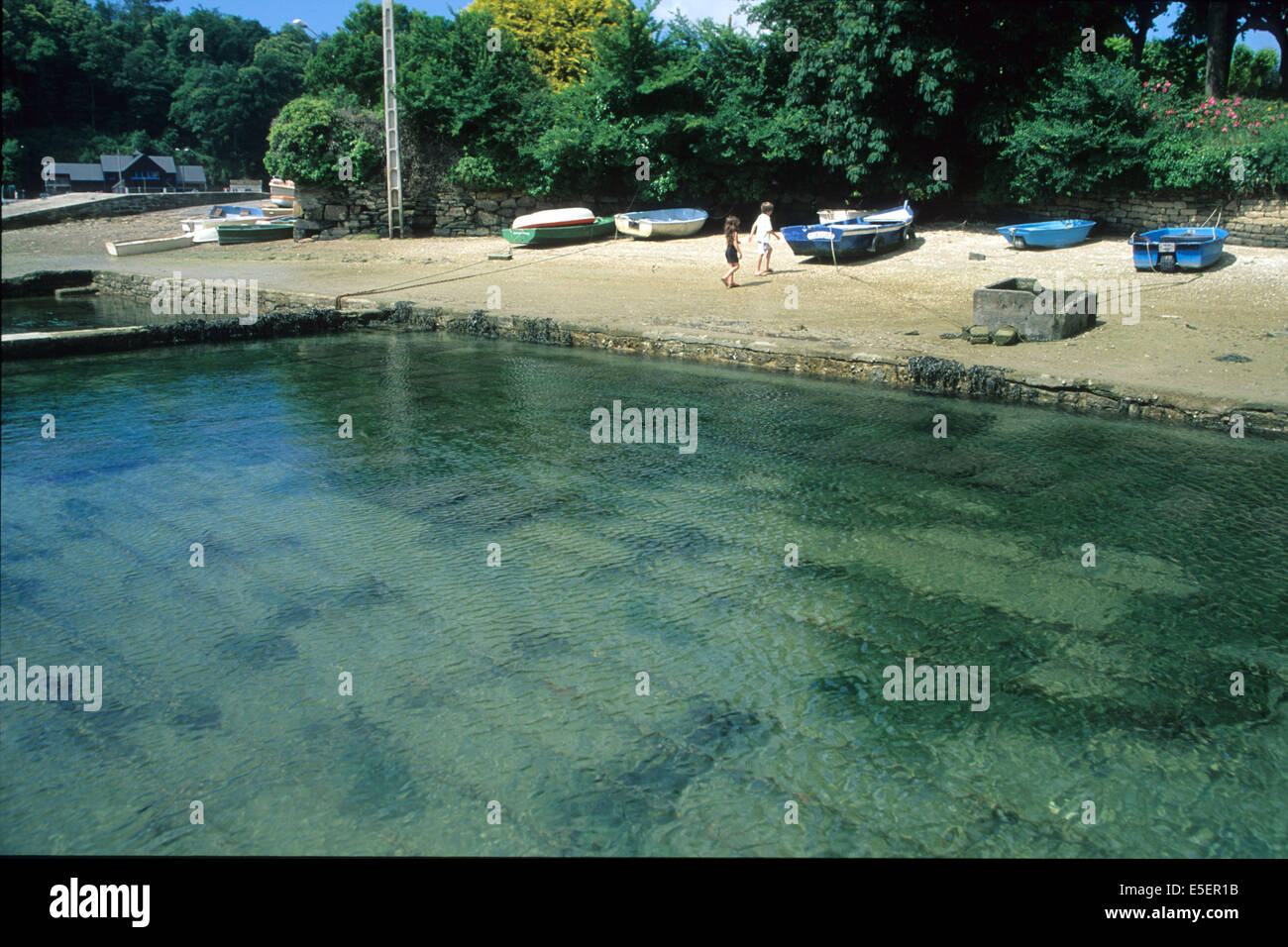 France, Bretagne, finistère Sud, cornouaille, riec sur belon, parc A huitres, ostreiculture, gastronomique, Banque D'Images France, Bretagne, finistère Sud, cornouaille, riec sur belon, parc A huitres, ostreiculture, gastronomique, Banque D'Images