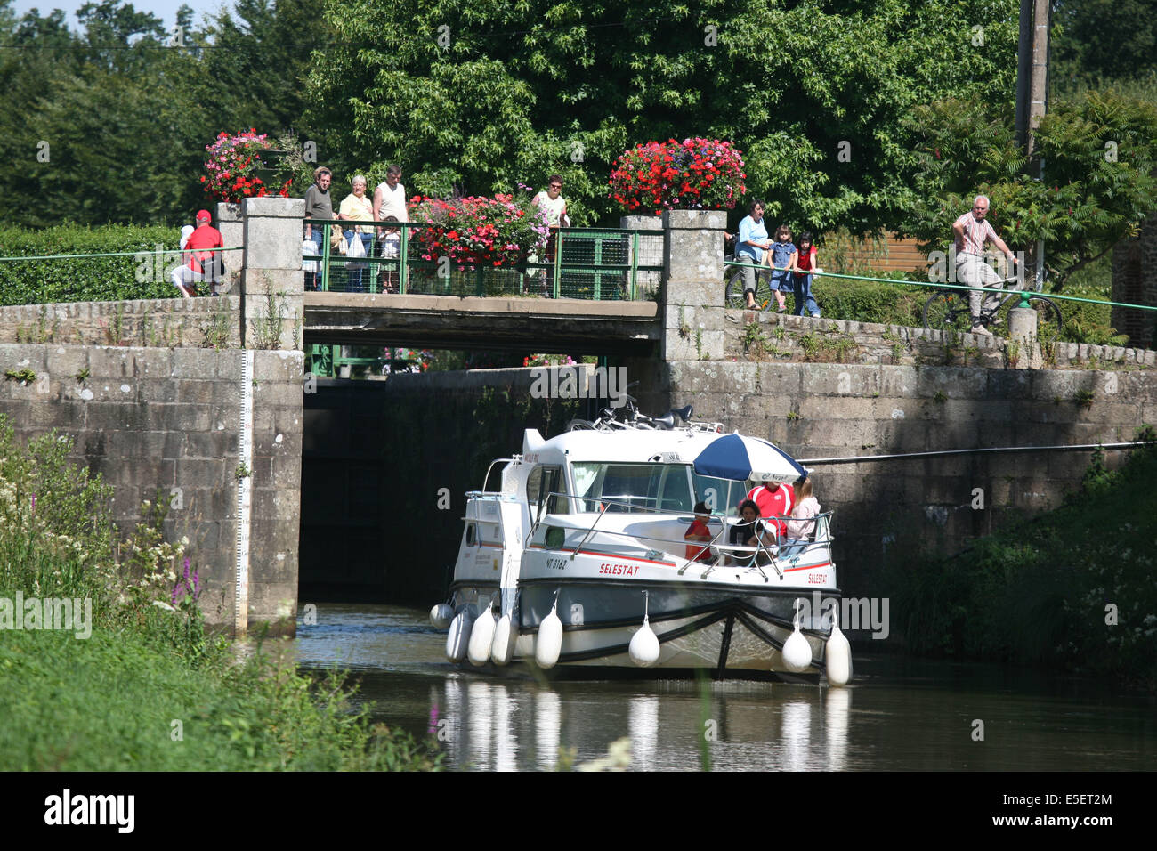 France, Bretagne, Morbihan, malescadre, village, canal de nantes A