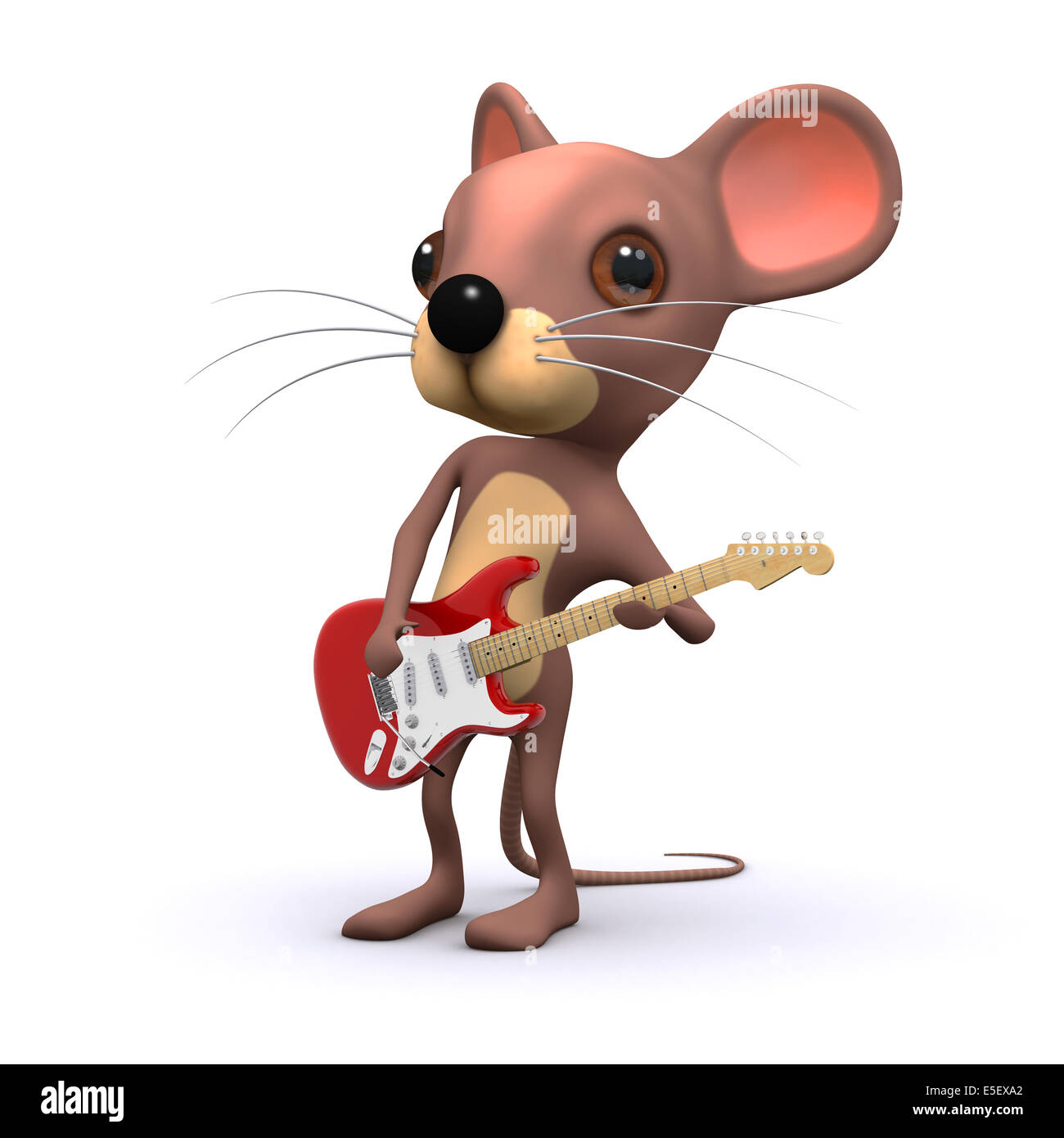 3D render of a cartoon souris playing electric guitar Photo Stock - Alamy