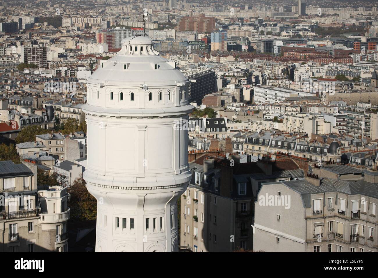 France, ile de france, paris 18 e arrondissement, butte montmartre, basilique du sacré coeur, panorama depuis le dôme, vue générale, paysage urbain, château d'eau, Banque D'Images