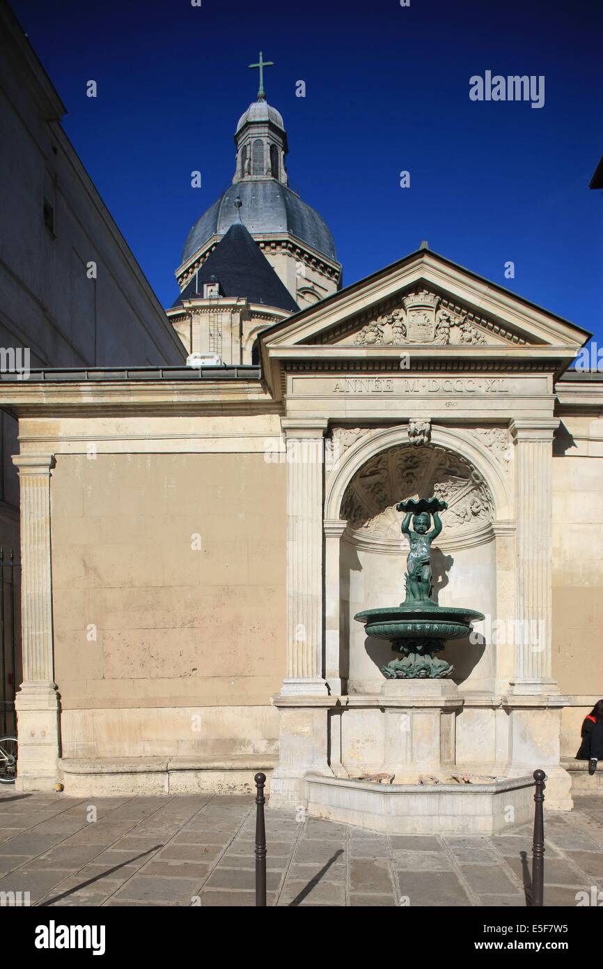 Fontaine Rue Charlemagne, Paris Banque D'Images