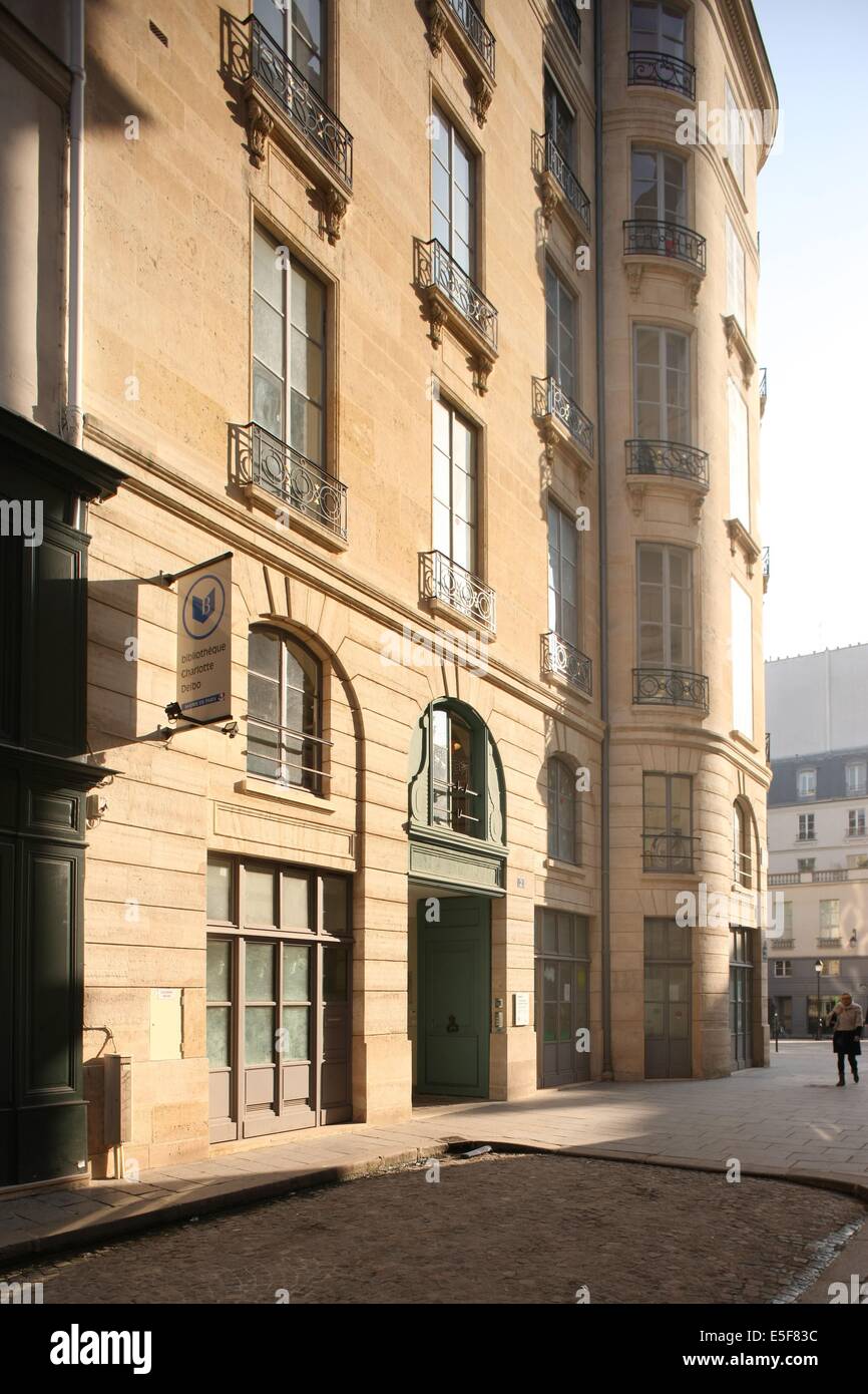 France, ile de france, Paris 2 e arrondissement, passage des petits peres, bibliothèque charlotte delbo, Date : 2011-2012 Banque D'Images