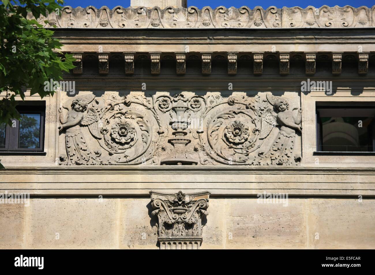 France, ile de france, paris 8e arrondissement, 7 rue tronchet, hôtel de tourtales, façade sur rue, décor détaillé, Date : Ete 2012 Banque D'Images