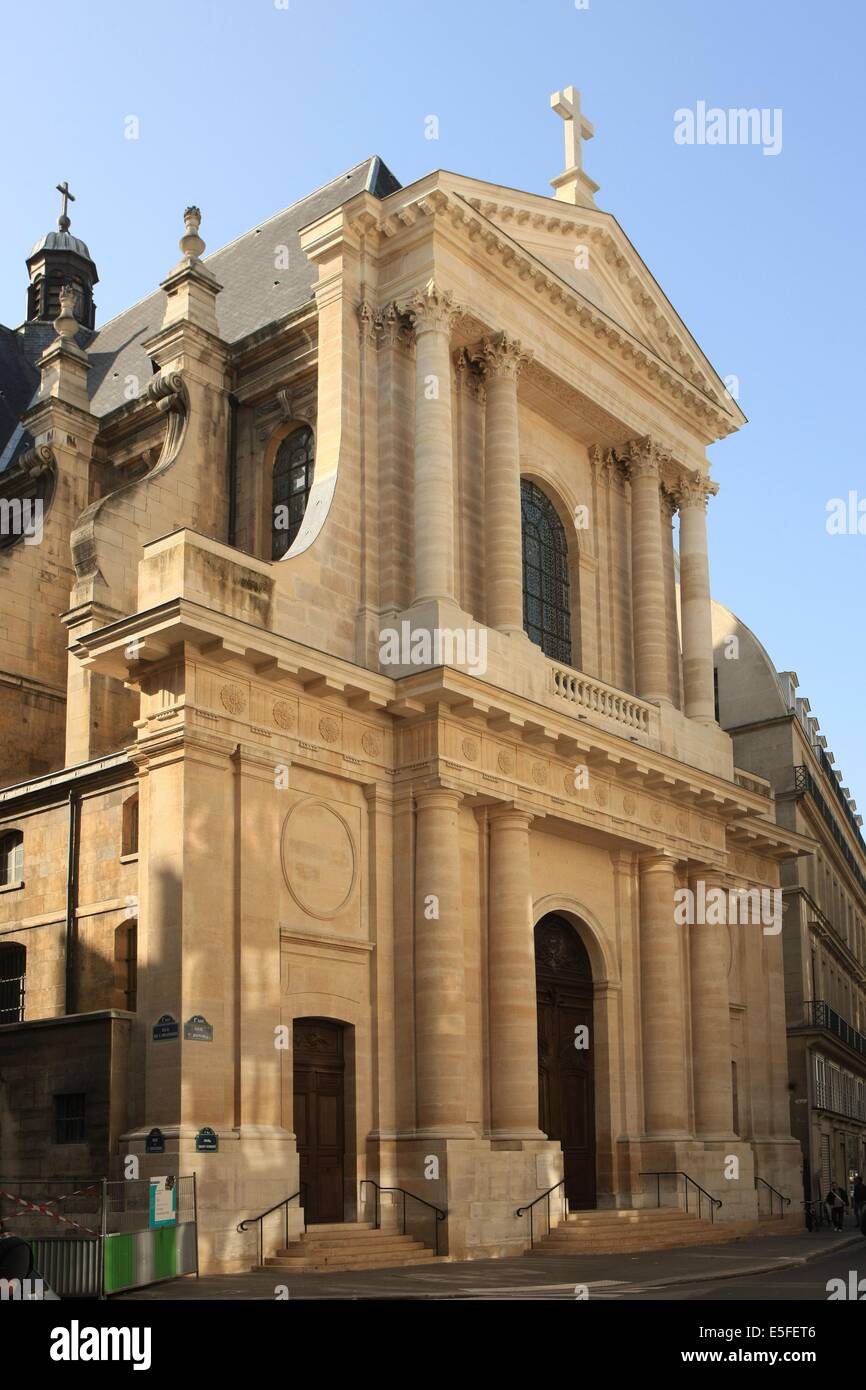 Temple protestant de l'Oratoire du Louvre, rue Saint-Honoré un Paris Banque D'Images