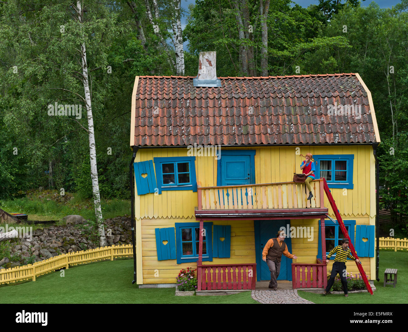 Villa Villekulla, scène de la Children's Book "Fifi Brindacier" par les sociétés d'auteur Astrid Lindgren, Astrid Lindgren's Banque D'Images