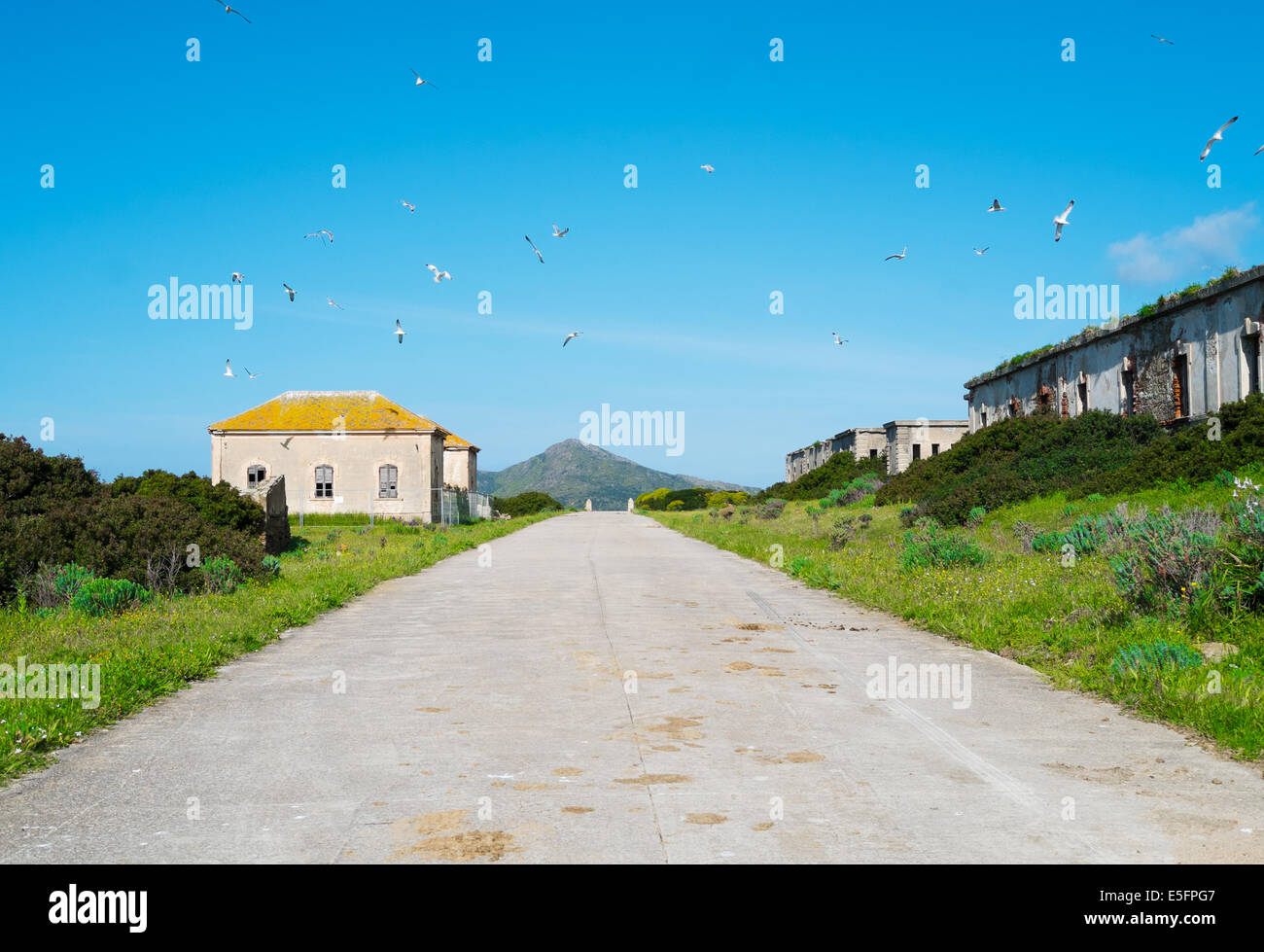 Constructions anciennes dans l'île d'Asinara, Sardaigne, Italie Banque D'Images
