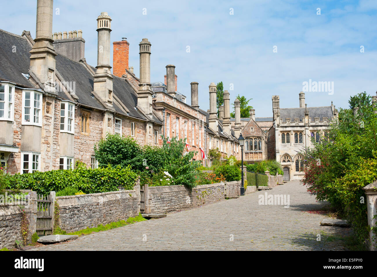 14e siècle près des Vicaires Wells Somerset en Angleterre, la plus ancienne rue résidentielle dans l'Europe Banque D'Images