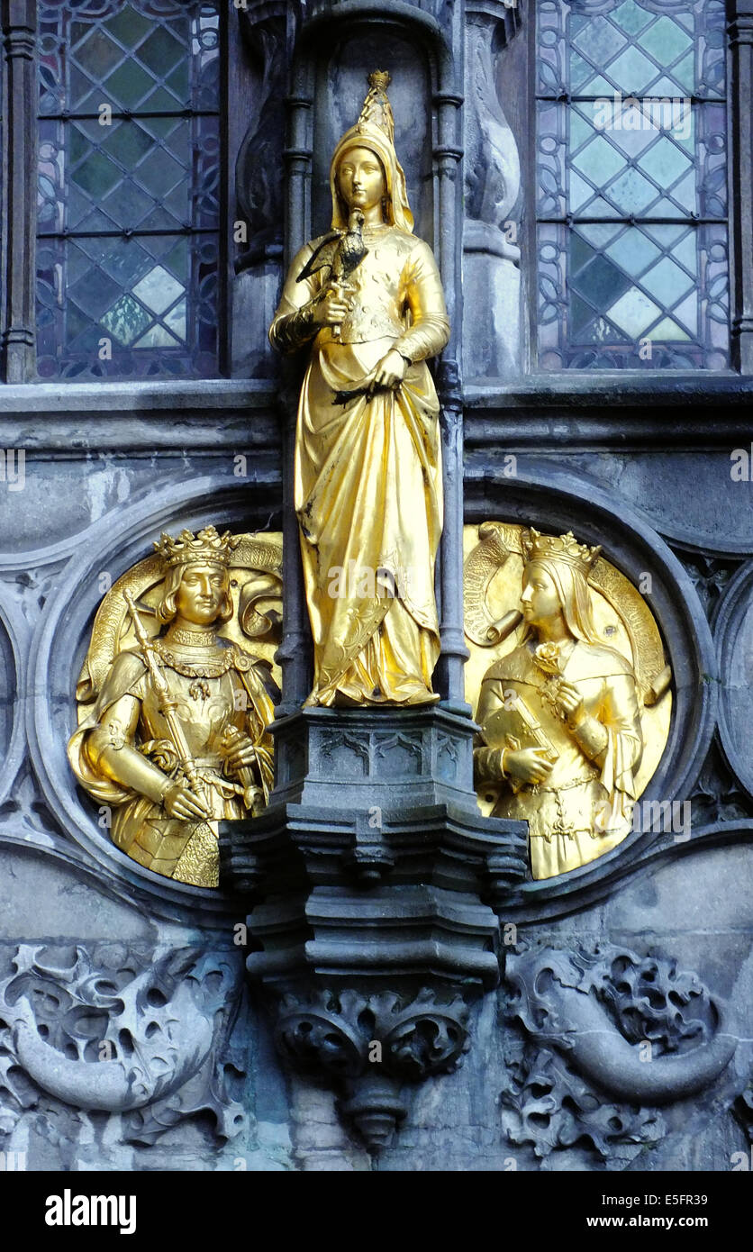 Entrée de la basilique du Saint-sang, Bruges, Belgique Banque D'Images