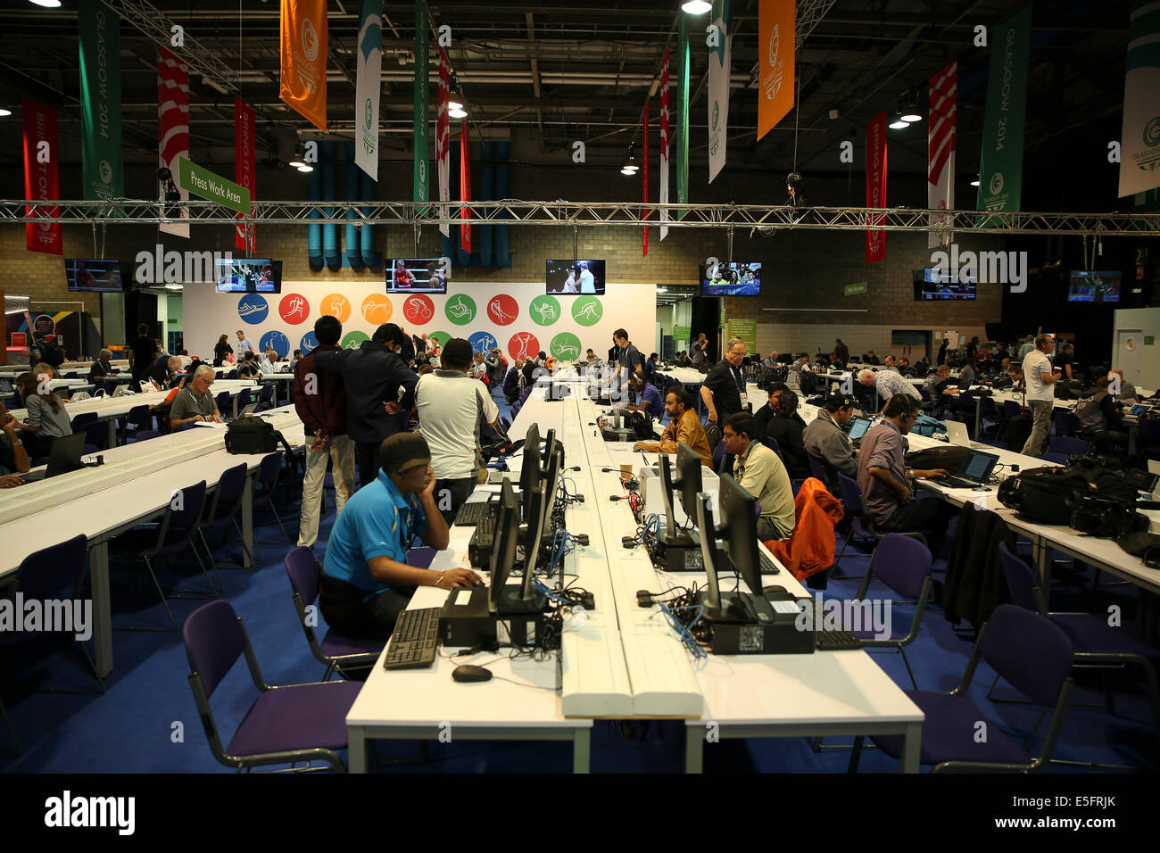 SECC, Glasgow, Ecosse, Royaume-Uni. 30 juillet, 2014. Journée des Jeux du Commonwealth 7. Le Centre Principal de Presse Crédit : ALAN OLIVER/Alamy Live News Banque D'Images