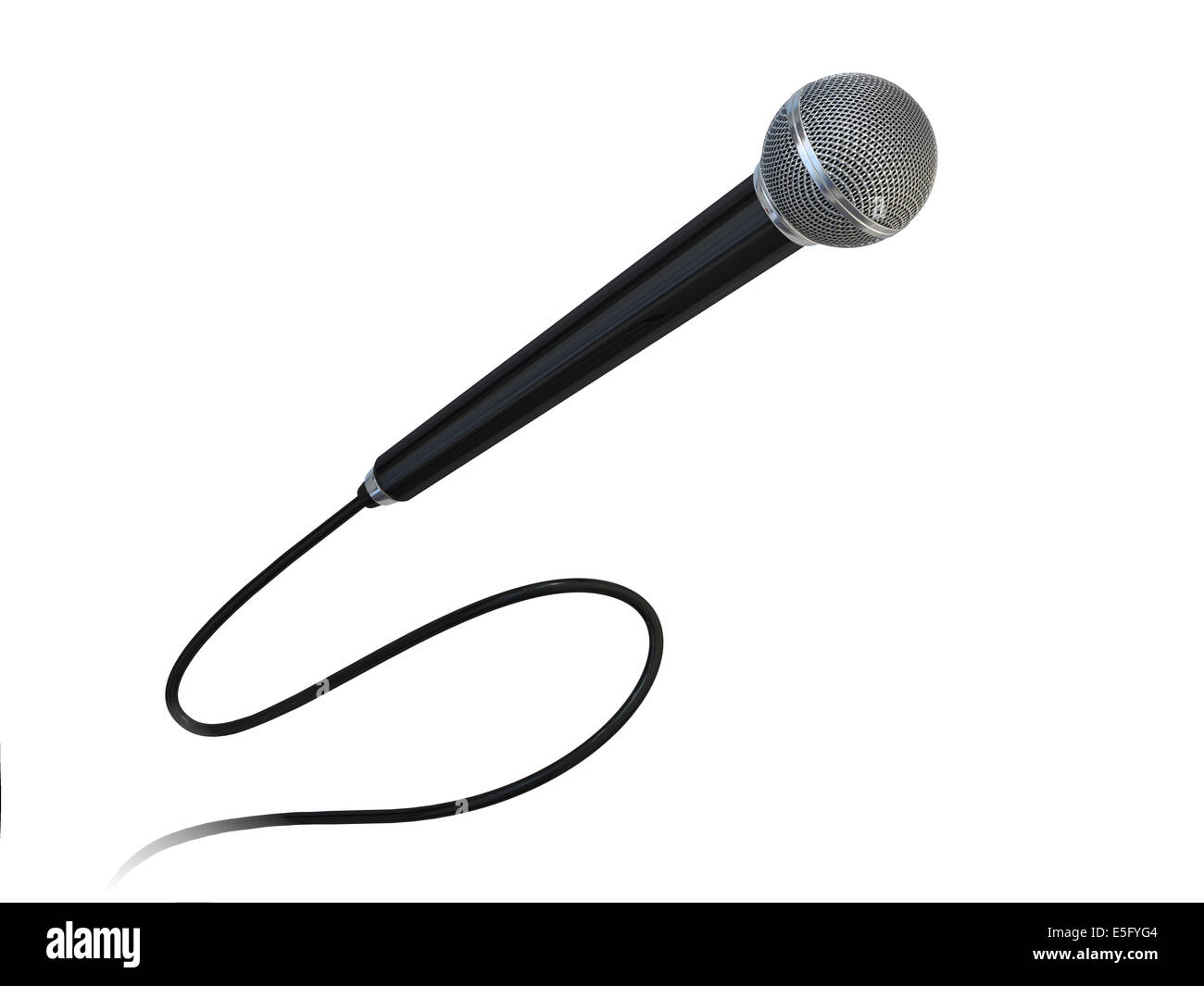 Microphone rétro - isolé sur fond blanc Banque D'Images
