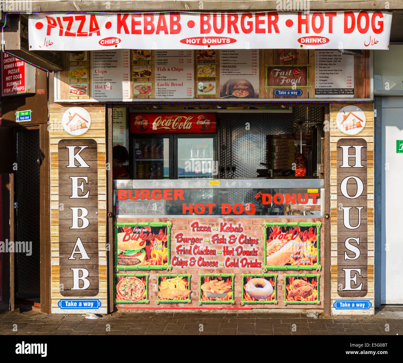 Blocage de kebab sur la promenade, le Golden Mile, Blackpool, Lancashire, UK Banque D'Images