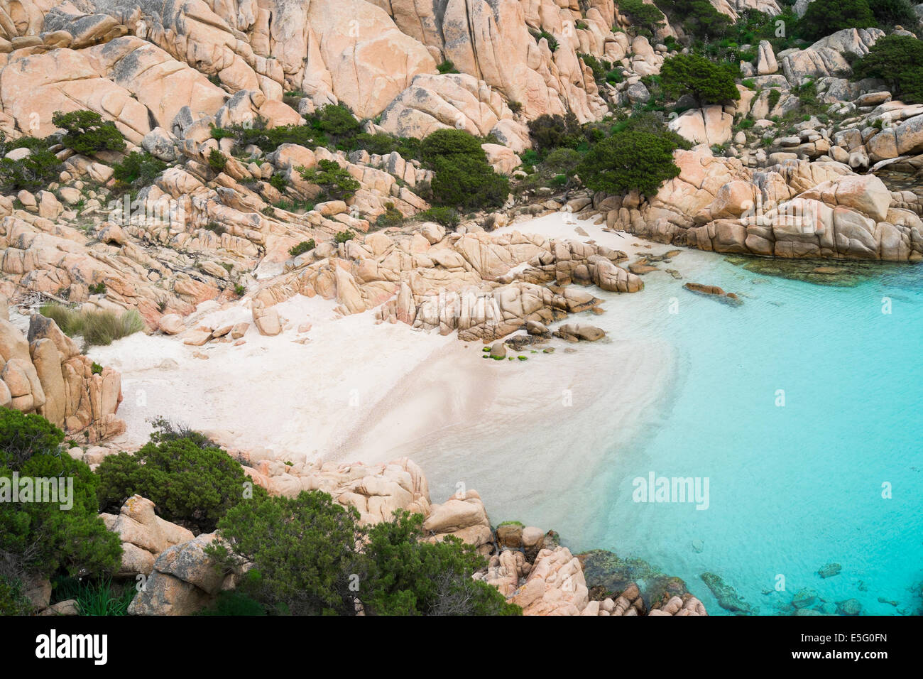 Plage de Cala Coticcio dans l'île de Caprera, Sardaigne, Italie Banque D'Images