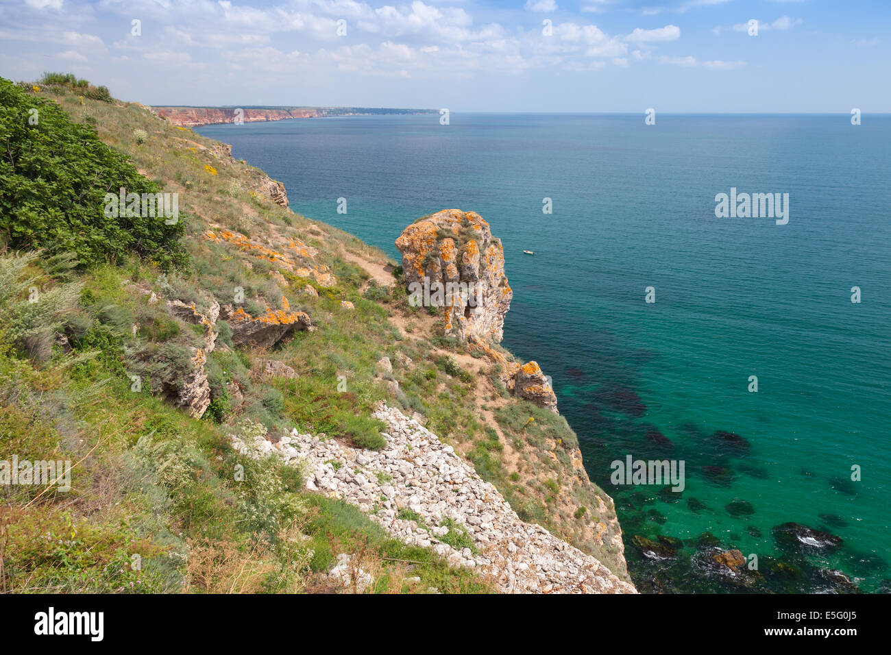 Côte Rocheuse de Kaliakra sur la pointe, la Bulgarie, la côte de la Mer Noire Banque D'Images