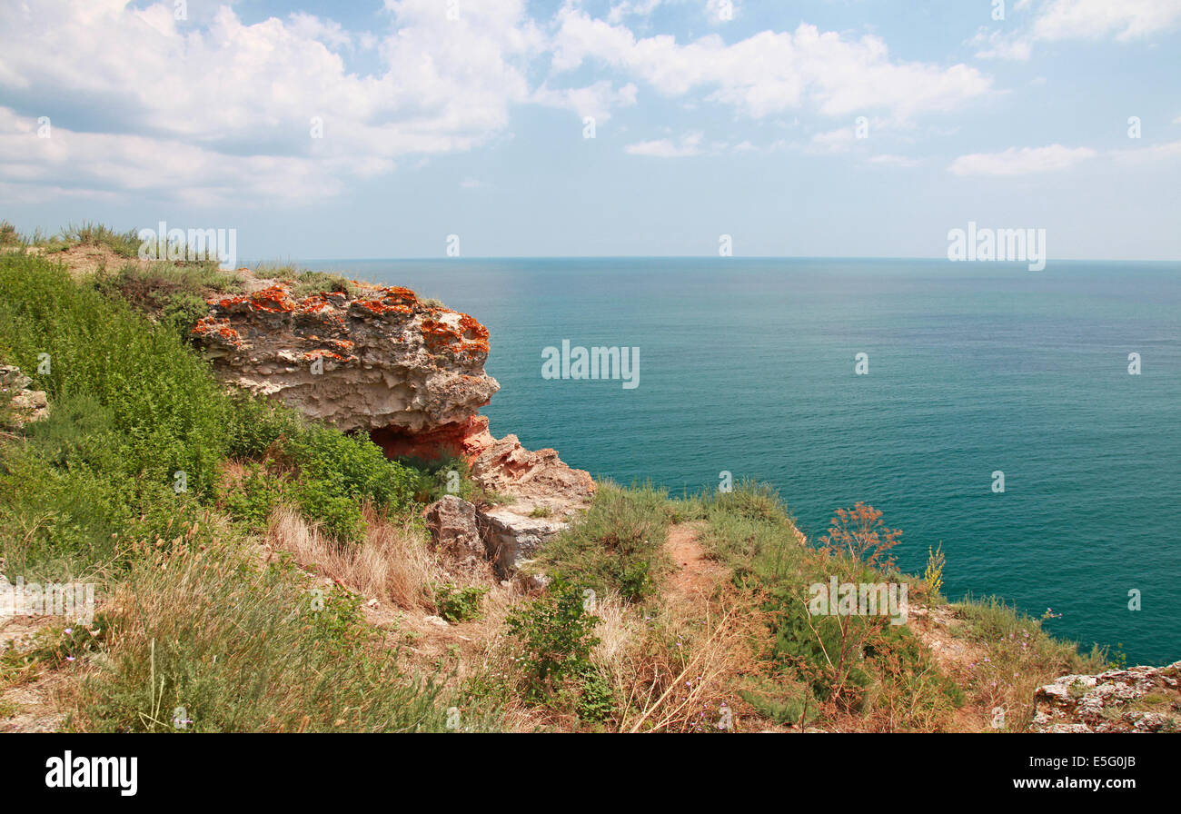 Kaliakra Rocks sur pointe, côte bulgare de la Mer Noire Banque D'Images