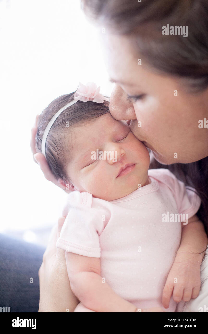 Mère et sa fille (0-1 mois) Banque D'Images