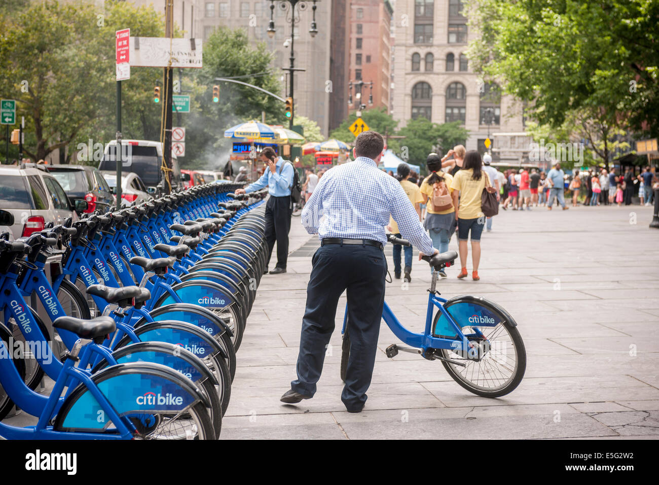 Une station d'accueil Vélo Citi à New York. Banque D'Images