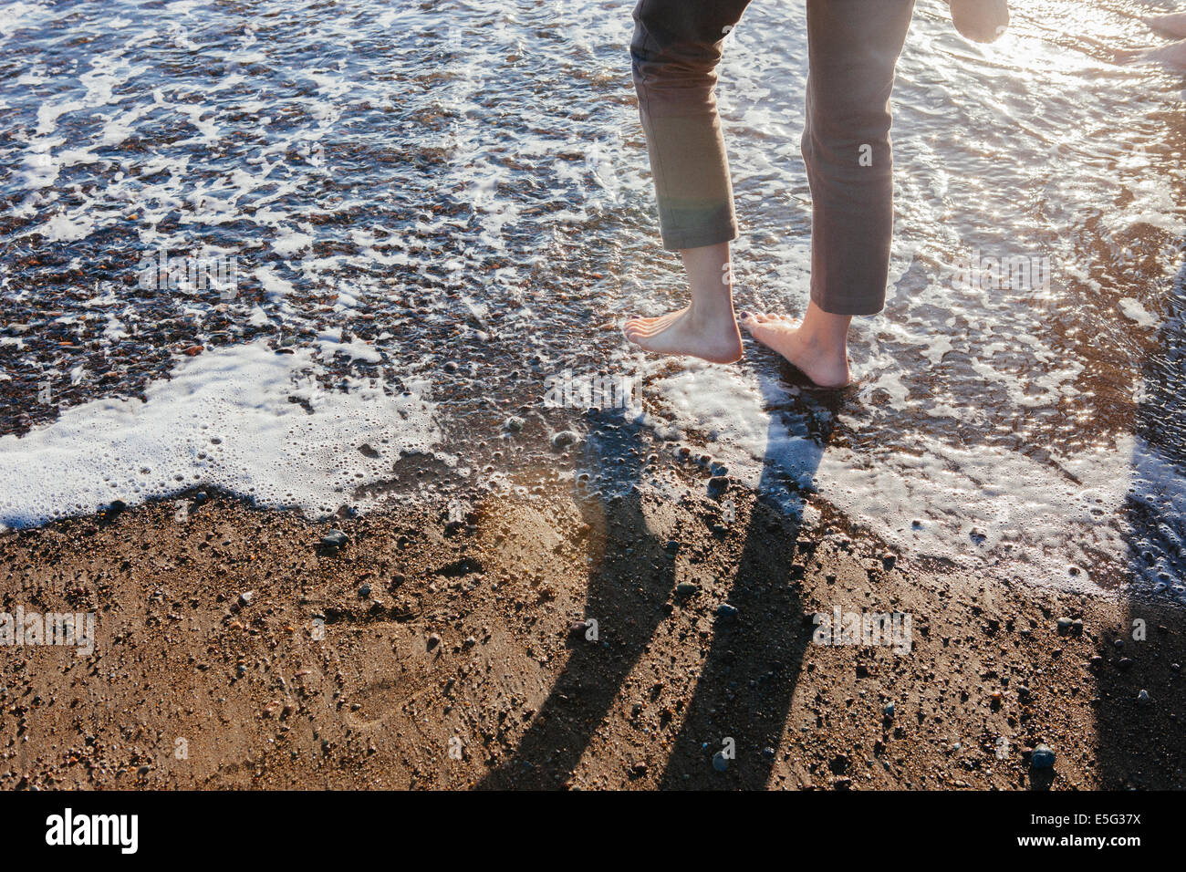 Up de femme at beach Banque D'Images