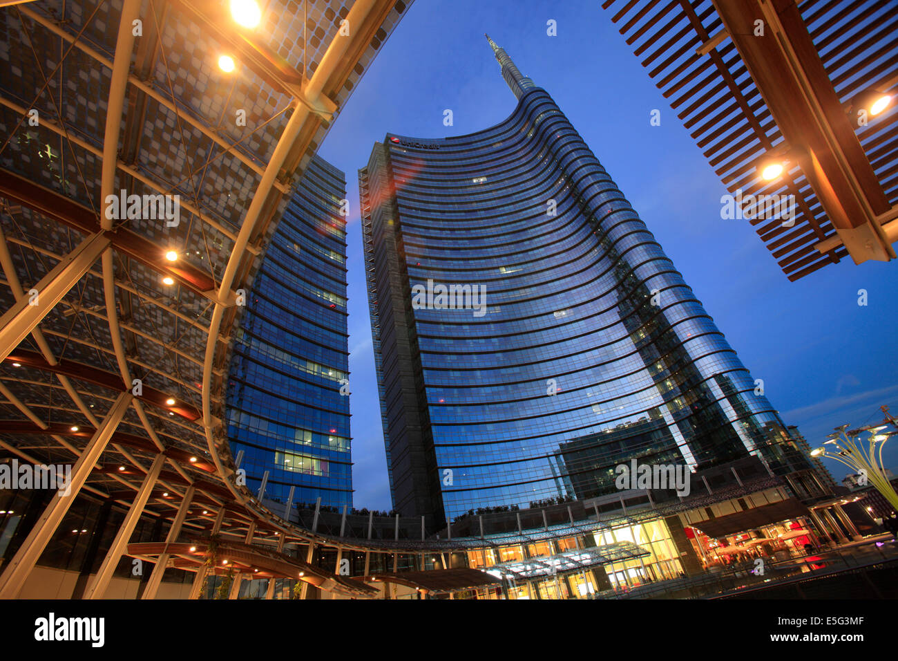 Tour d'Unicredit à Porta Nuova, Milan, Italie Banque D'Images