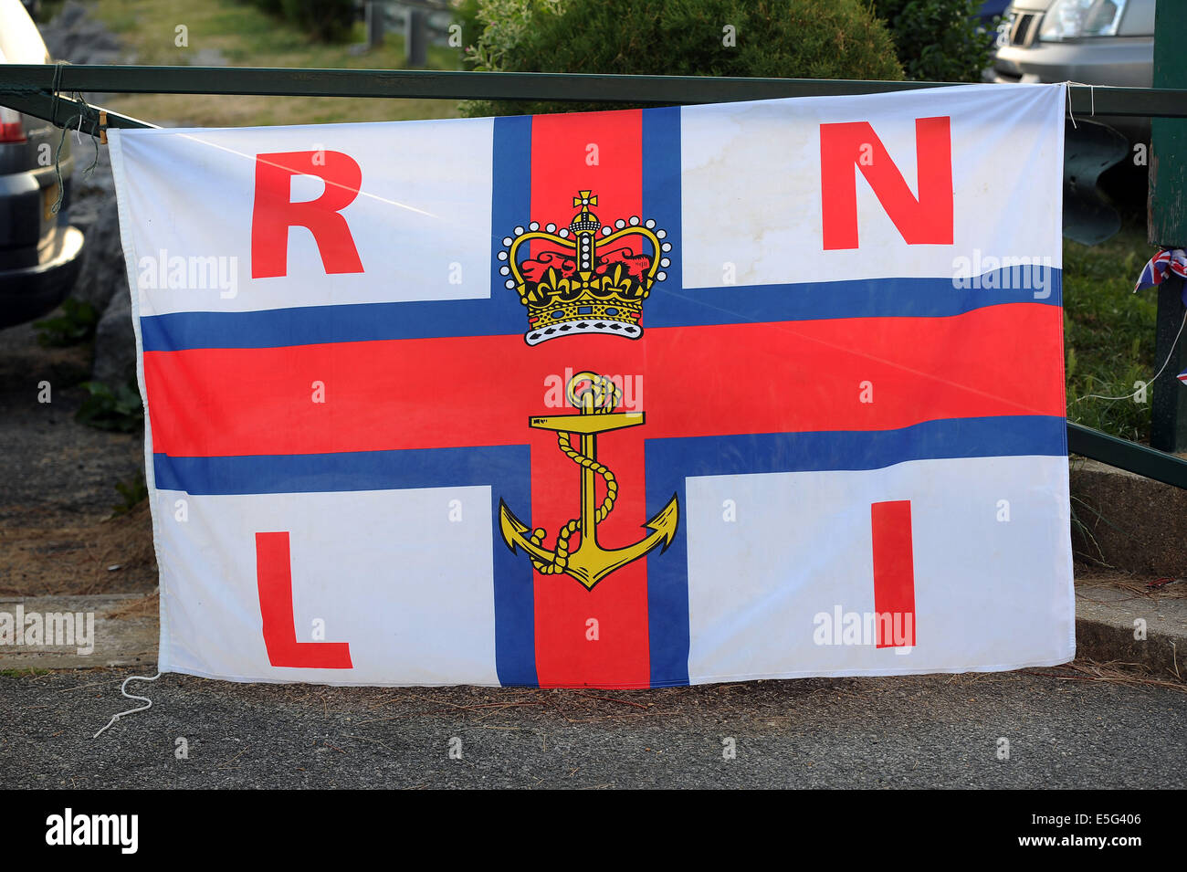 Drapeau de la RNLI, Royal National Lifeboat Institution drapeau, UK Banque D'Images