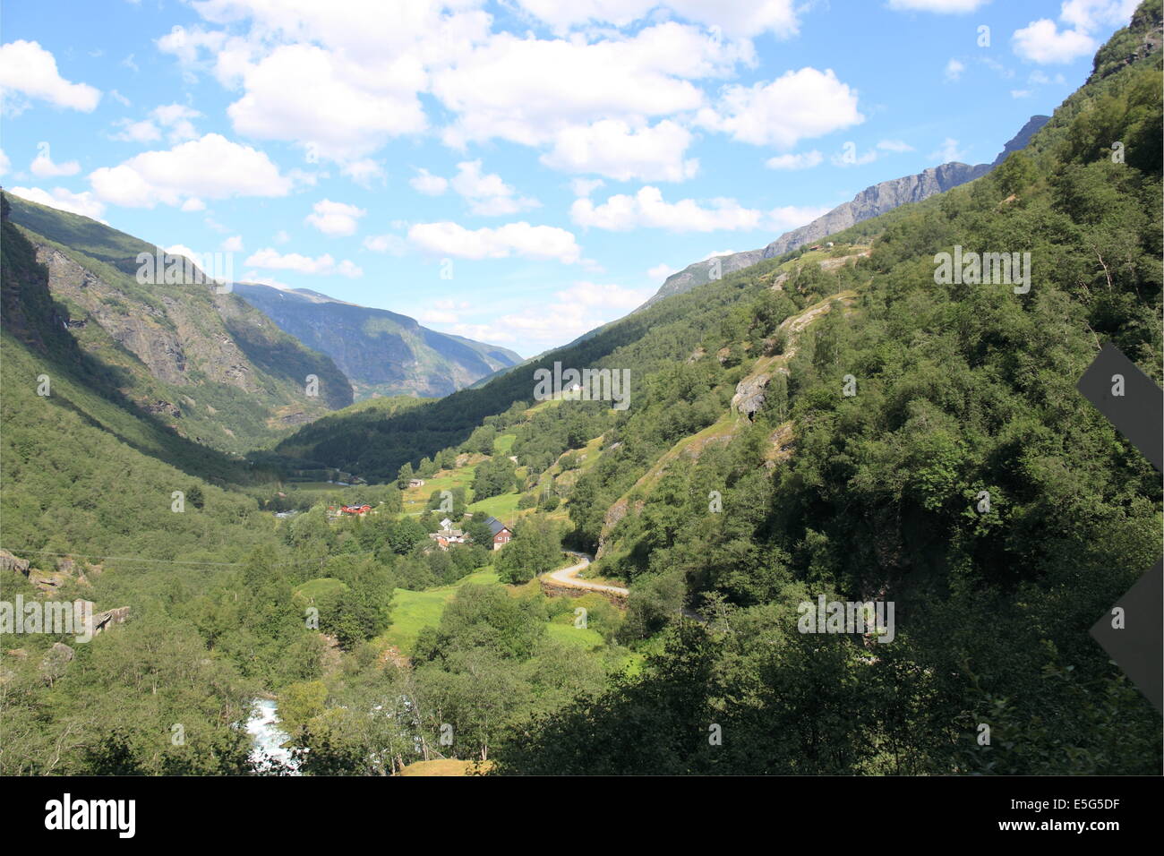 Dalsbotn Flåmsbana, chemin de fer de Flåm, Flåmsdalen, Aurlandsfjorden, Aurland, le Sognefjorden, Sogn og Fjordane, Vestlandet, Norvège Banque D'Images