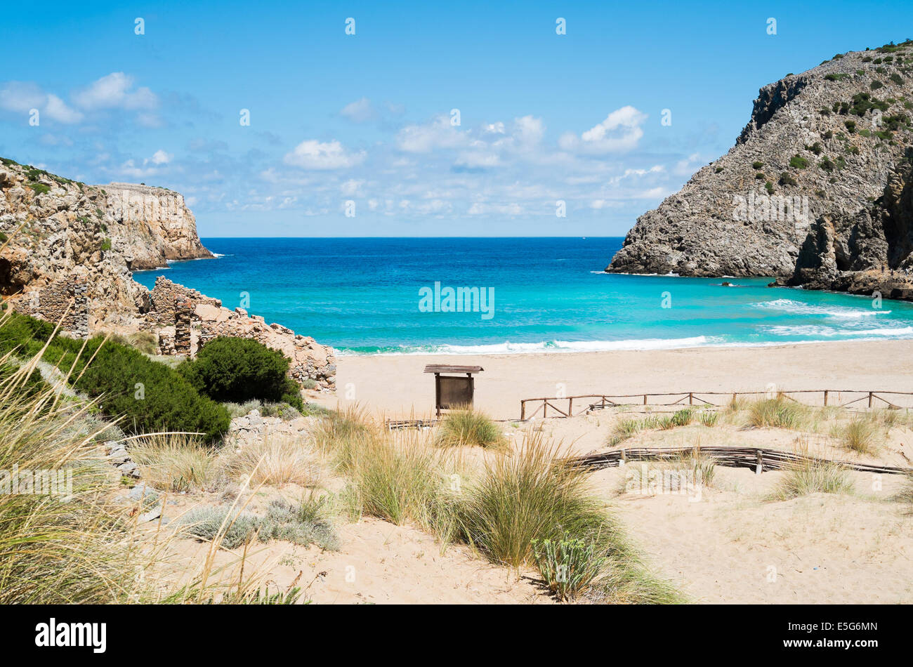 Plage De Cala Domestica Buggerru Côte Ouest De La Sardaigne